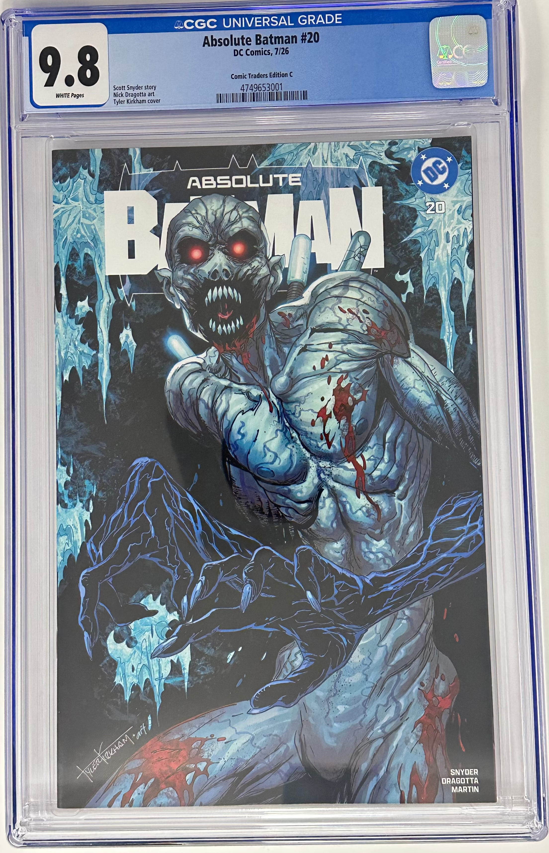 ABSOLUTE BATMAN #20 CGC 9.8 BLUE LABEL TYLER KIRKHAM EXCLUSIVE VAR [IN STOCK]