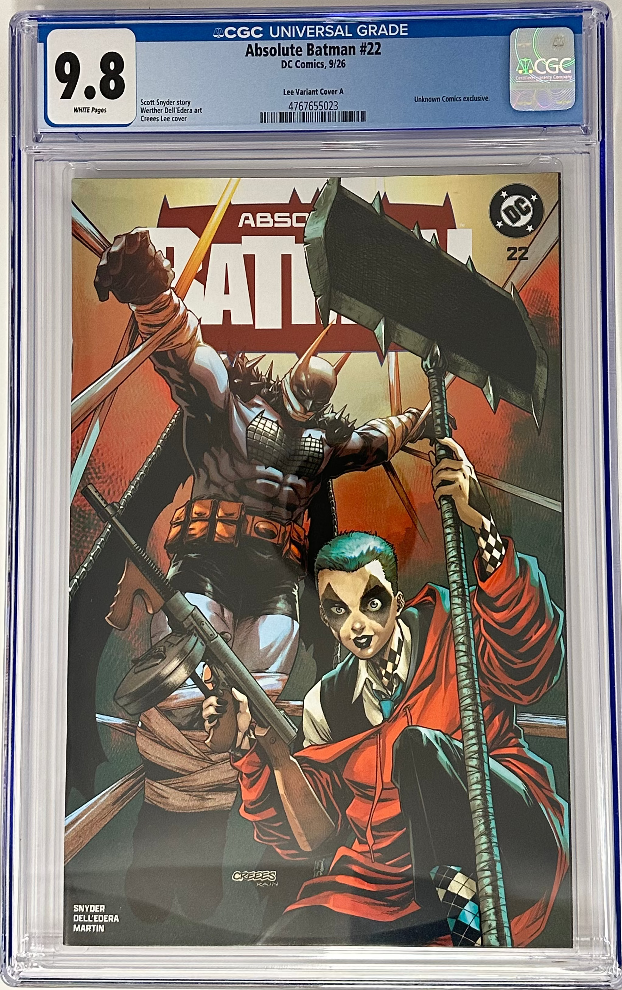 ABSOLUTE BATMAN #22 CGC 9.8 BLUE LABEL CREEES LEE EXCLUSIVE VAR [IN STOCK]