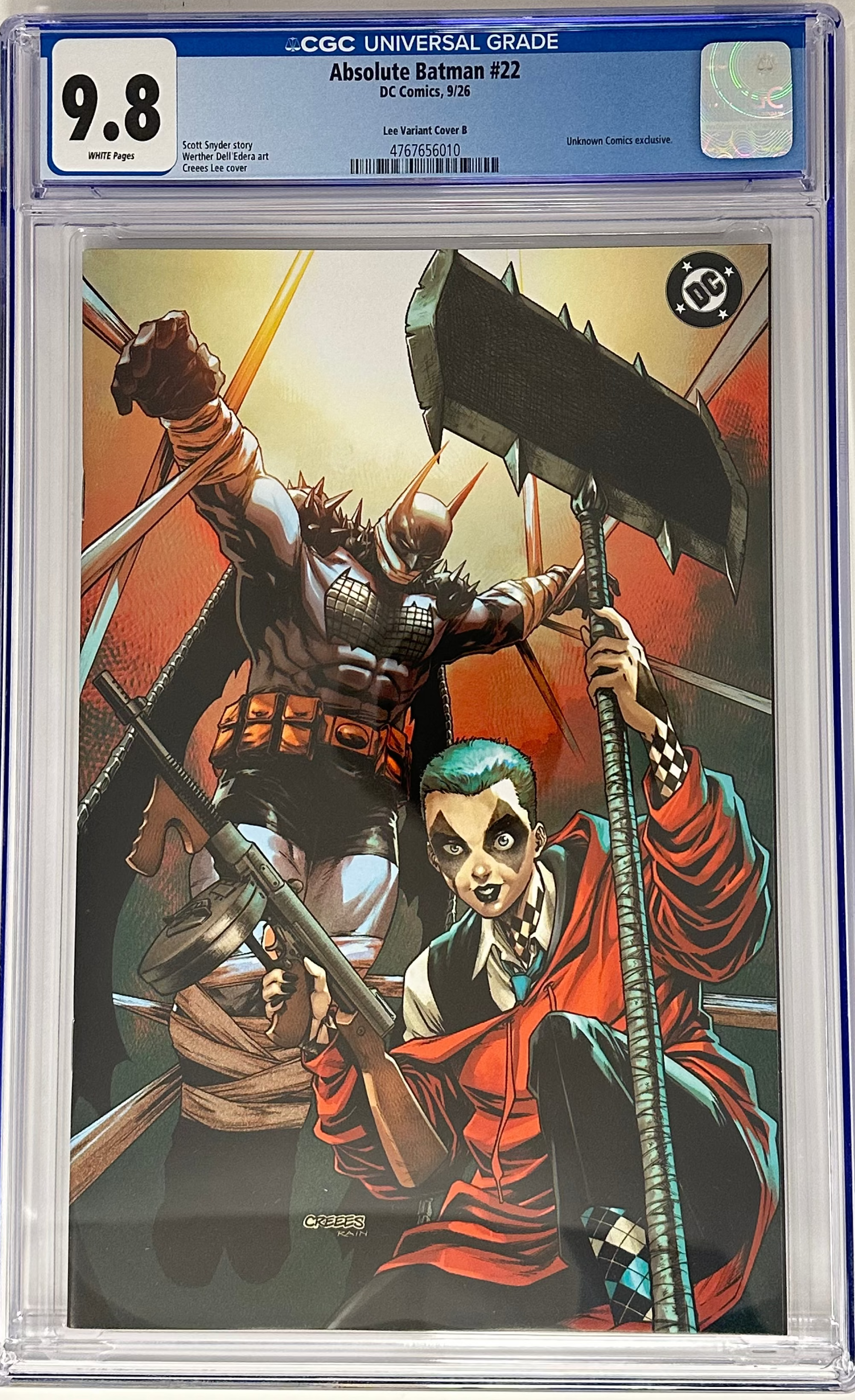 ABSOLUTE BATMAN #22 CGC 9.8 BLUE LABEL CREEES LEE EXCLUSIVE VIRGIN VAR [IN STOCK]