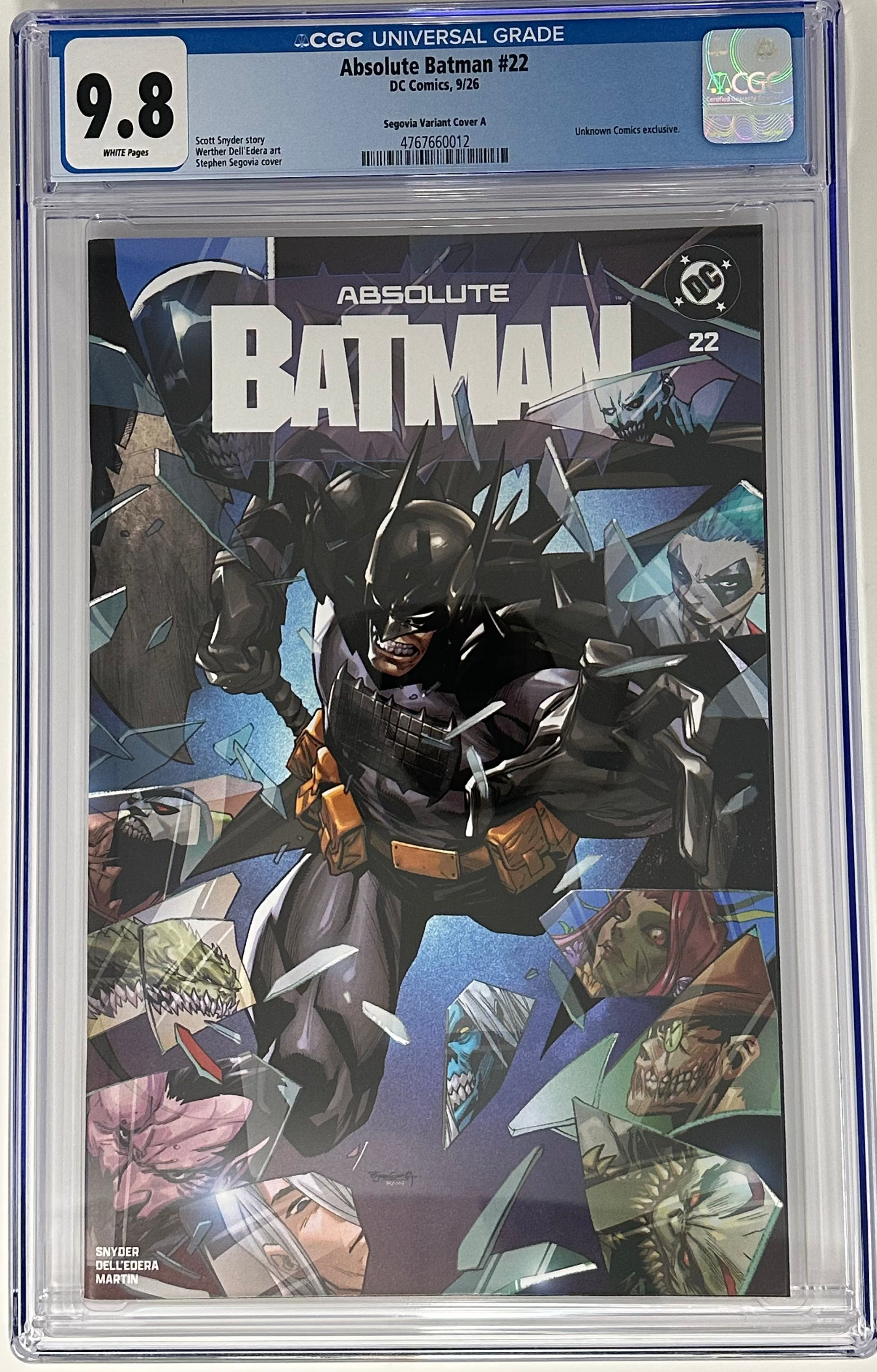 ABSOLUTE BATMAN #22 CGC 9.8 BLUE LABEL STEPHEN SEGOVIA EXCLUSIVE VAR [IN STOCK]
