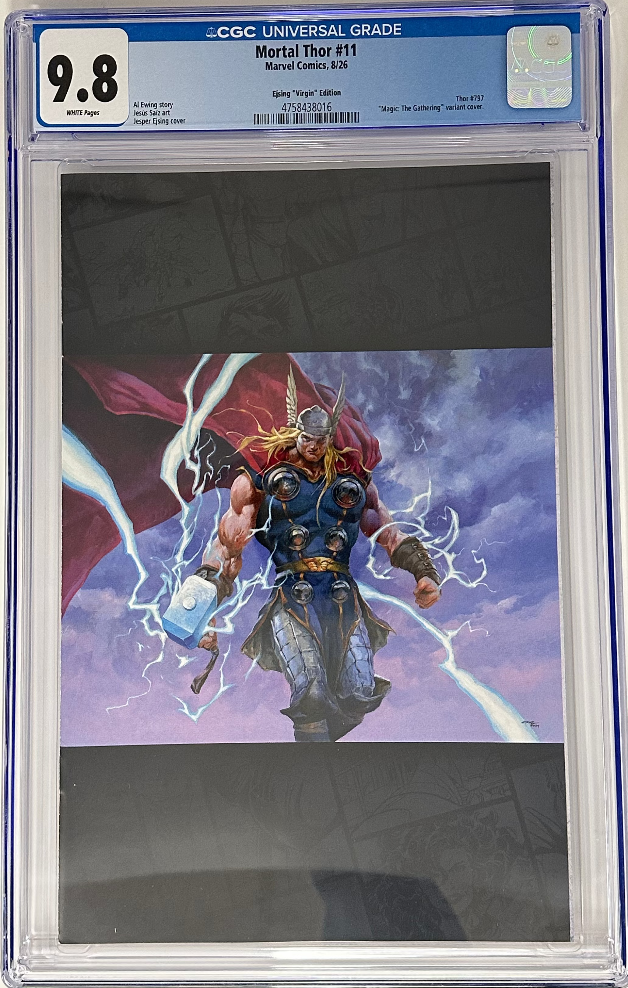 MORTAL THOR #11 CGC 9.8 BLUE LABEL EJSING 1:50 VIRGIN VAR [IN STOCK]