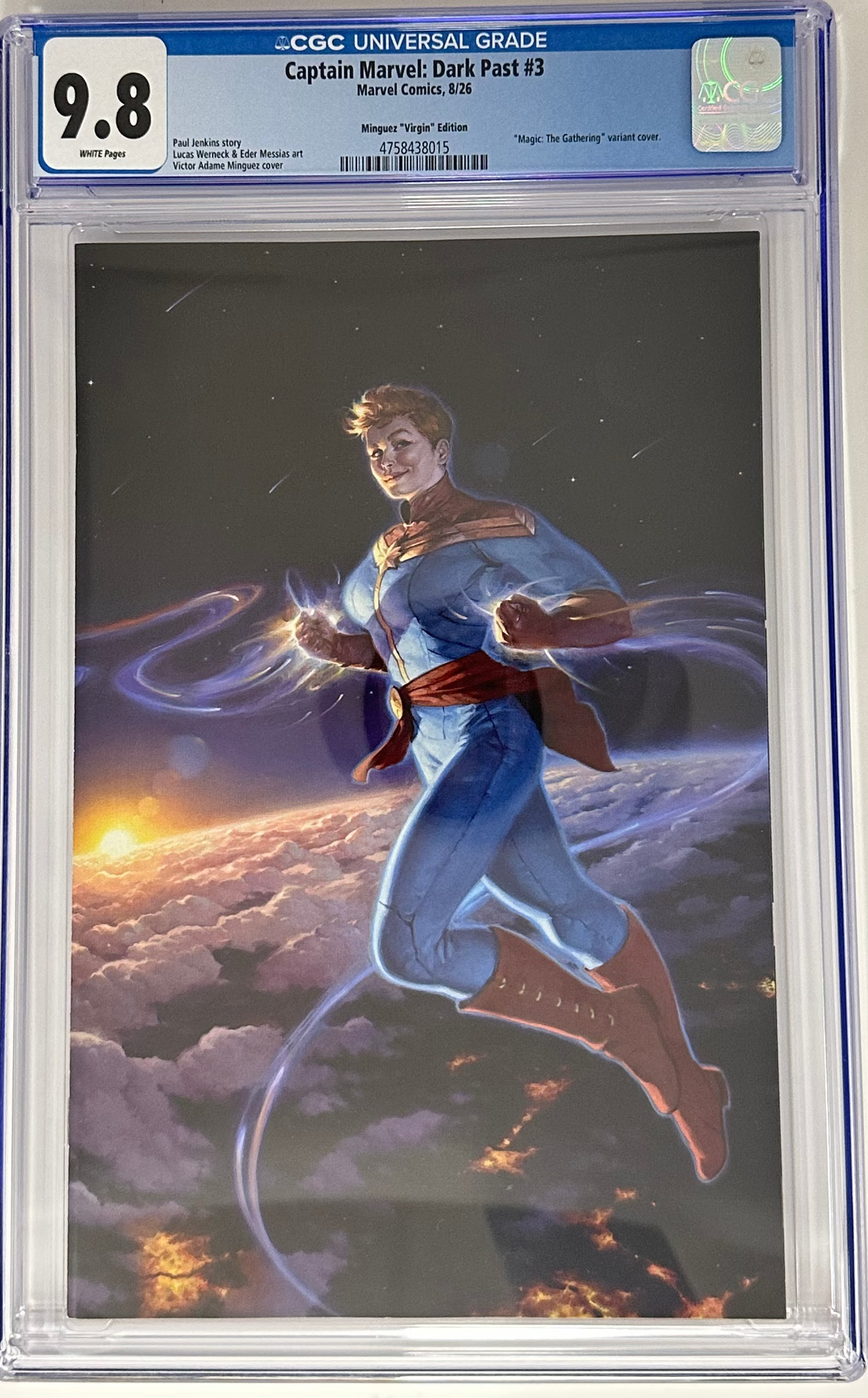 CAPTAIN MARVEL: DARK PAST #3 CGC 9.8 BLUE LABEL MINGUEZ 1:50 VIRGIN VAR [IN STOCK]