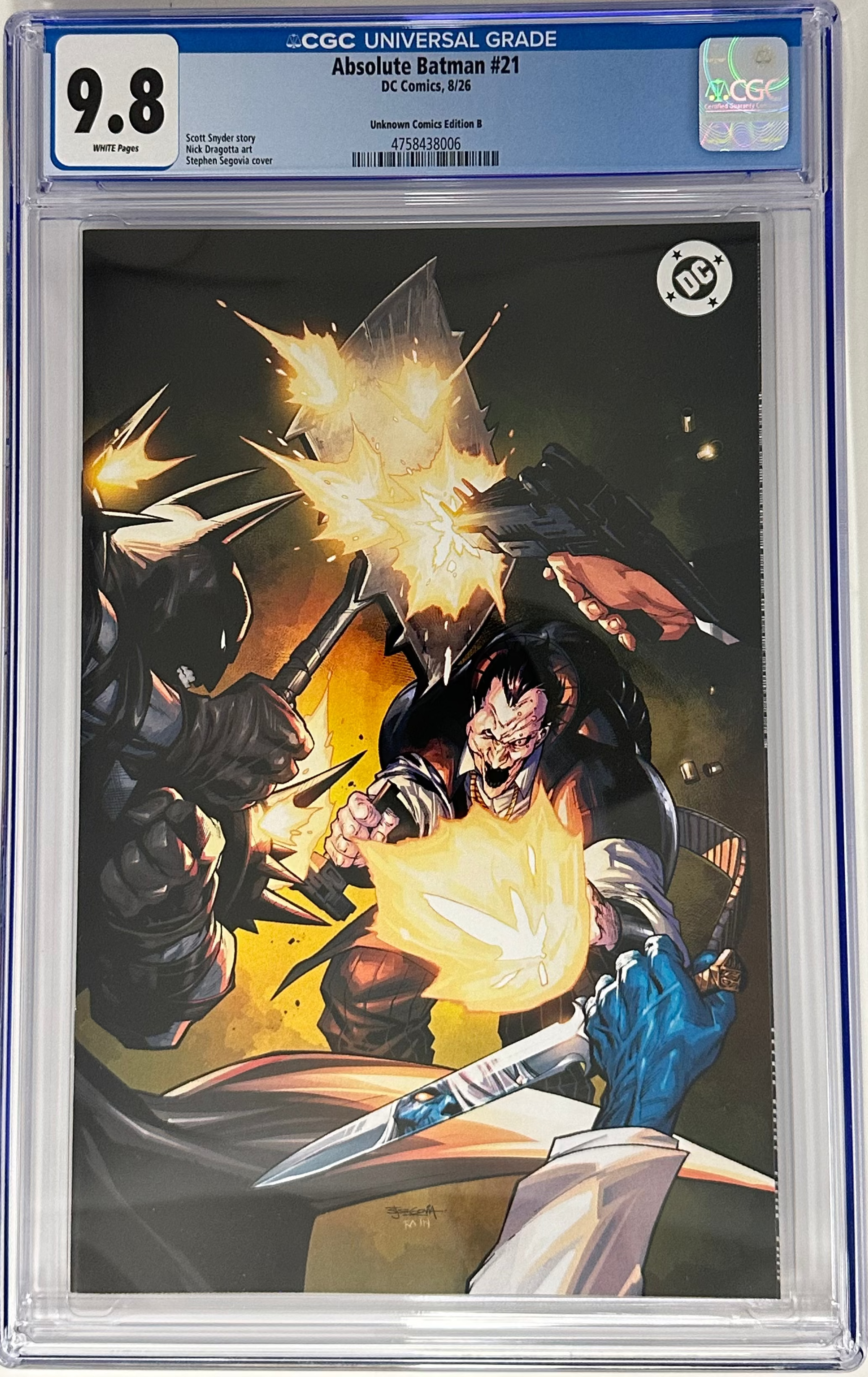 ABSOLUTE BATMAN #21 CGC 9.8 BLUE LABEL STEPHEN SEGOVIA EXCLUSIVE VIRGIN VAR [IN STOCK]