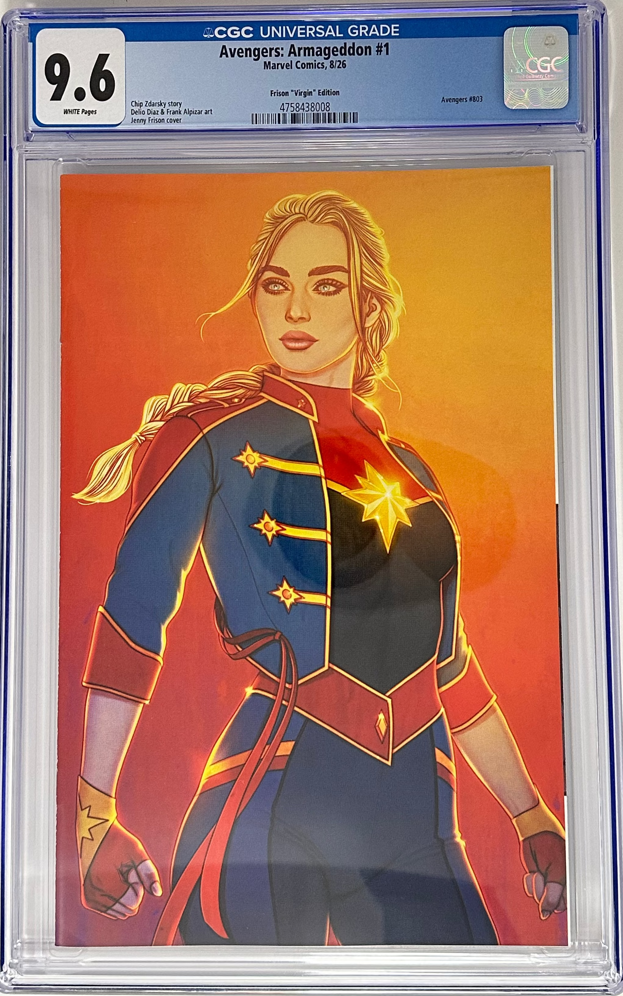 AVENGERS: ARMAGEDDON #1 CGC 9.6 BLUE LABEL JENNY FRISON 1:100 VIRGIN VAR [IN STOCK]