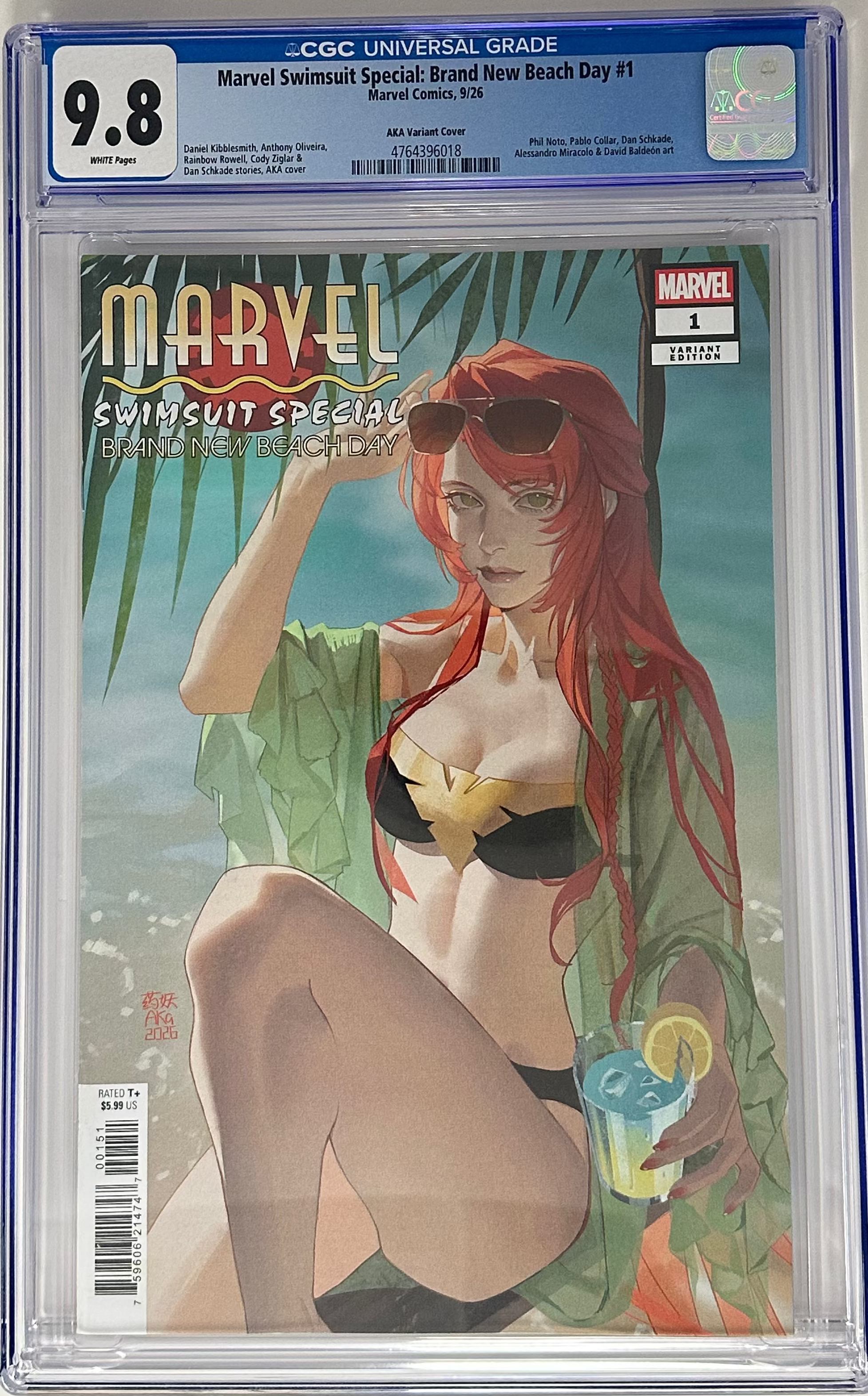 MARVEL SWIMSUIT SPECIAL: BRAND NEW BEACH DAY #1 CGC 9.8 BLUE LABEL AKA VARIANT COVER [IN STOCK]