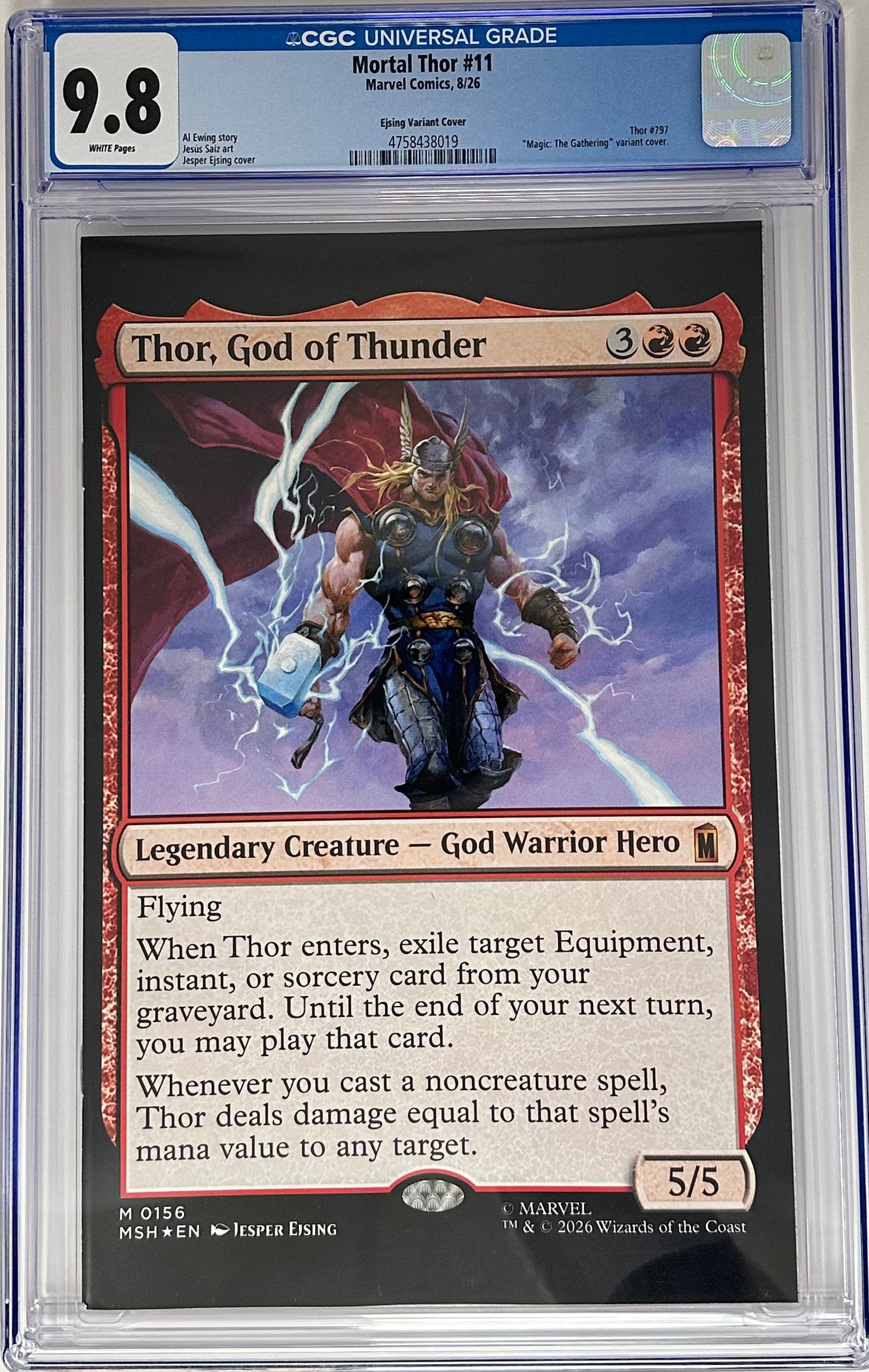 MORTAL THOR #11 CGC 9.8 BLUE LABEL EJSING VAR [IN STOCK]