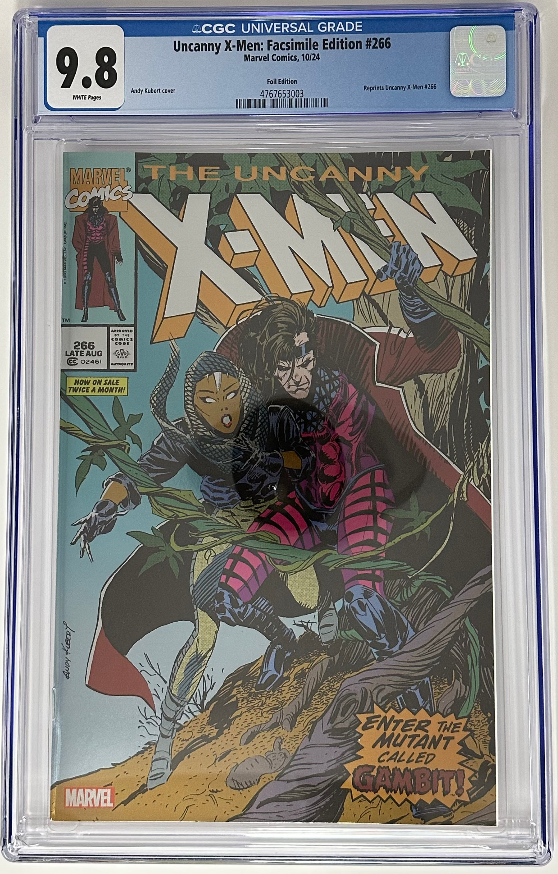[FOIL] UNCANNY X-MEN: FACSIMILE EDITION #266 CGC 9.8 ANDY KUBERT EXCLUSIVE VAR [IN STOCK]