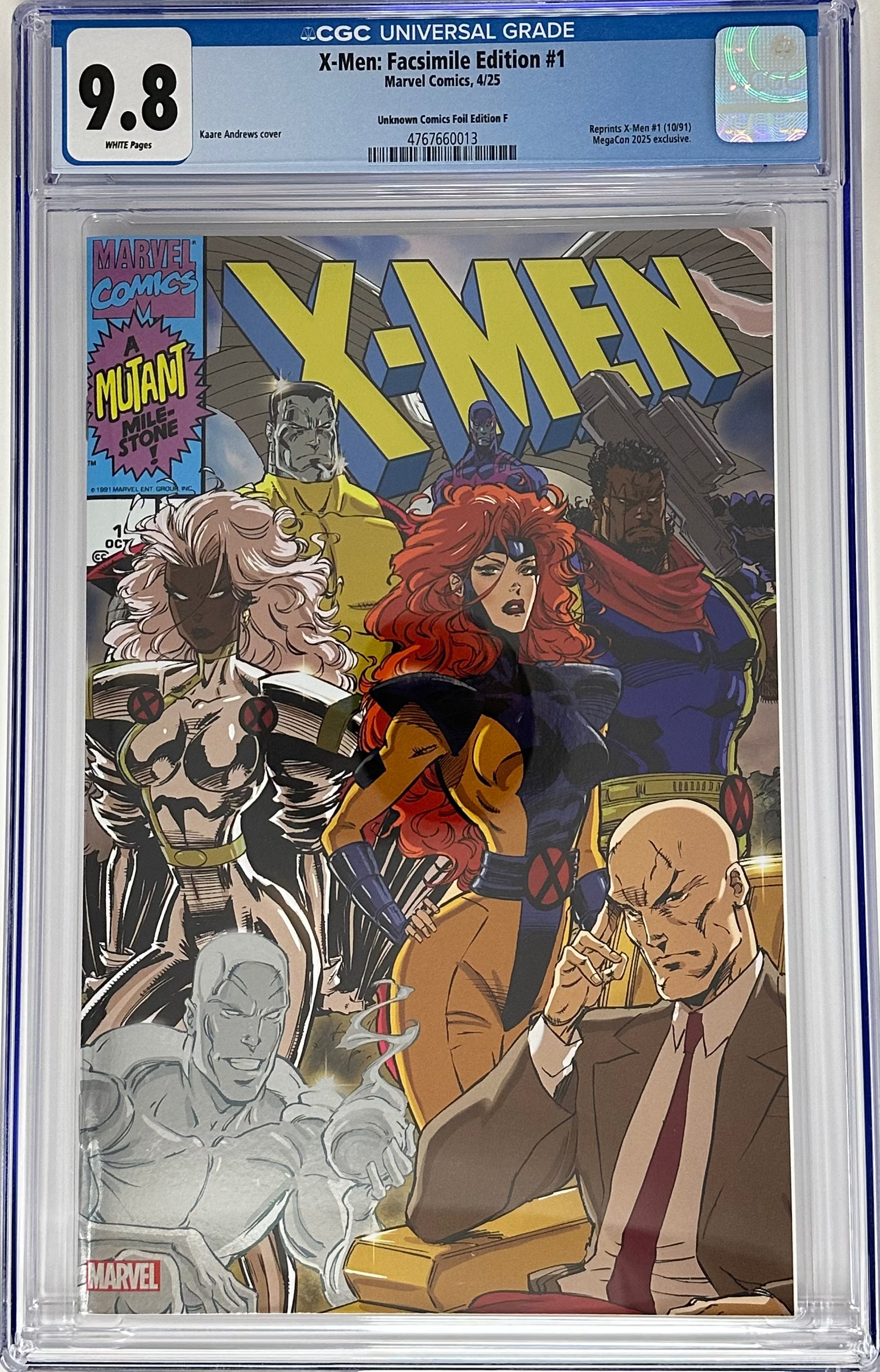 [FOIL] X-MEN: FACSIMILE EDITION #1 CGC 9.8 BLUE LABEL KAARE ANDREWS MEGACON 2025 EXCLUSIVE VIRGIN VAR [IN STOCK]