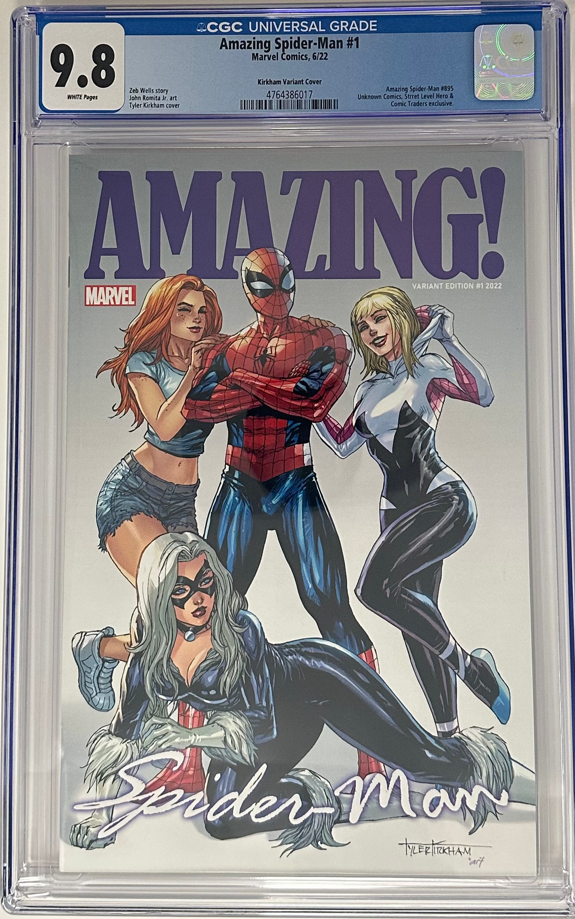 AMAZING SPIDER-MAN #1 CGC 9.8 BLUE LABEL TYLER KIRKHAM EXCLUSIVE VAR [IN STOCK]