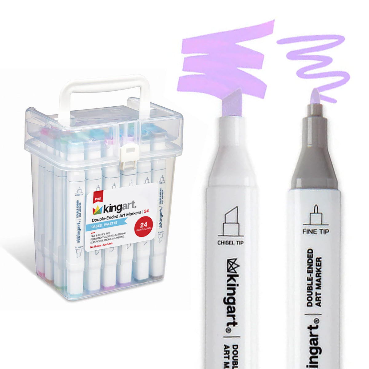 Double-Ended Alcohol Markers 24 Pastel Colors