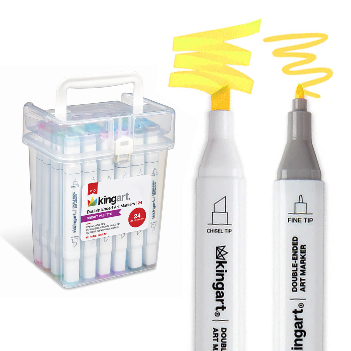 Double-Ended Alcohol Markers 24 Bright Colors