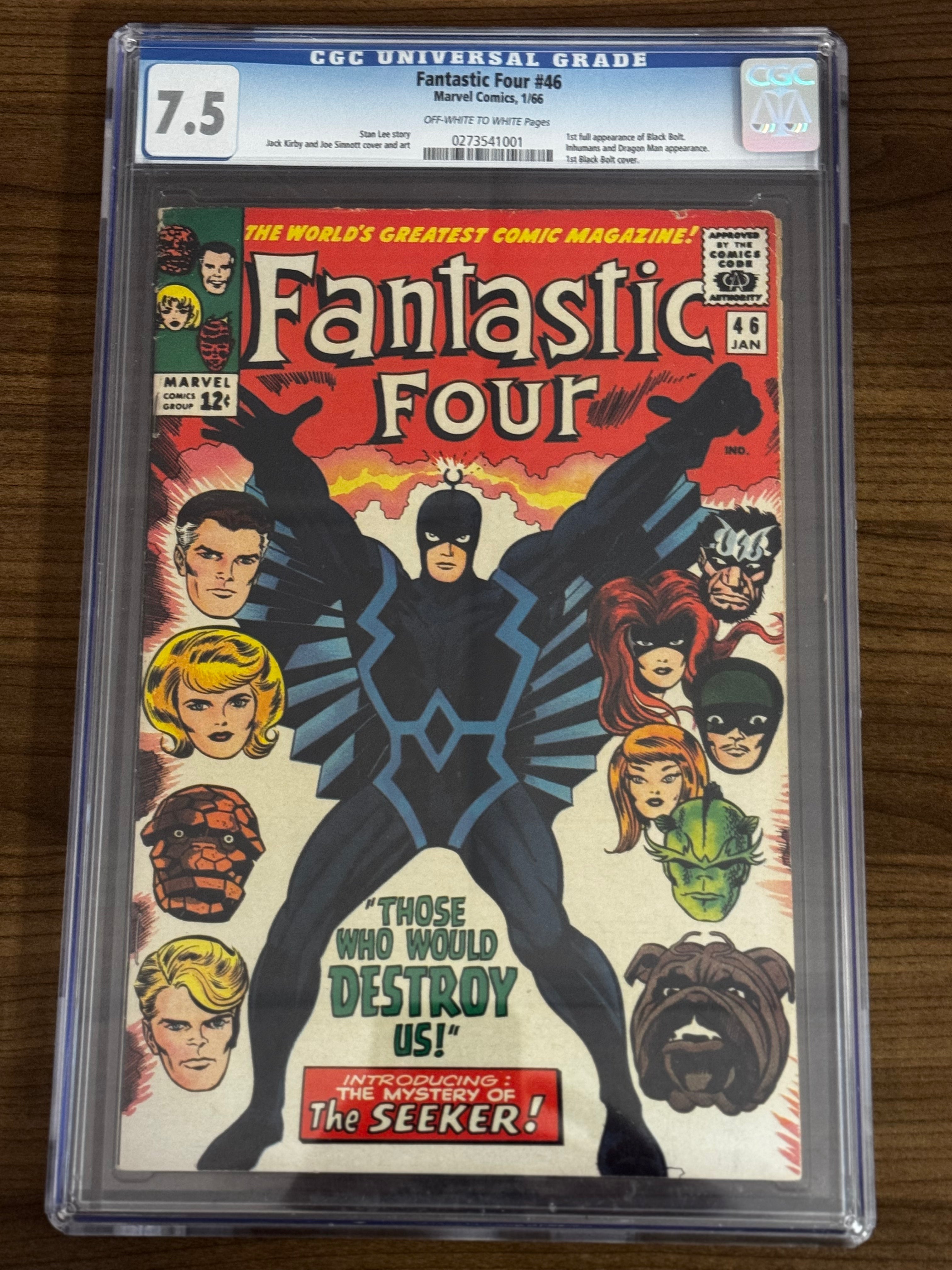 FANTASTIC FOUR #46 1ST FULL APPEARANCE OF BLACK BOLT CGC 7.5 BLUE LABEL [IN STOCK]