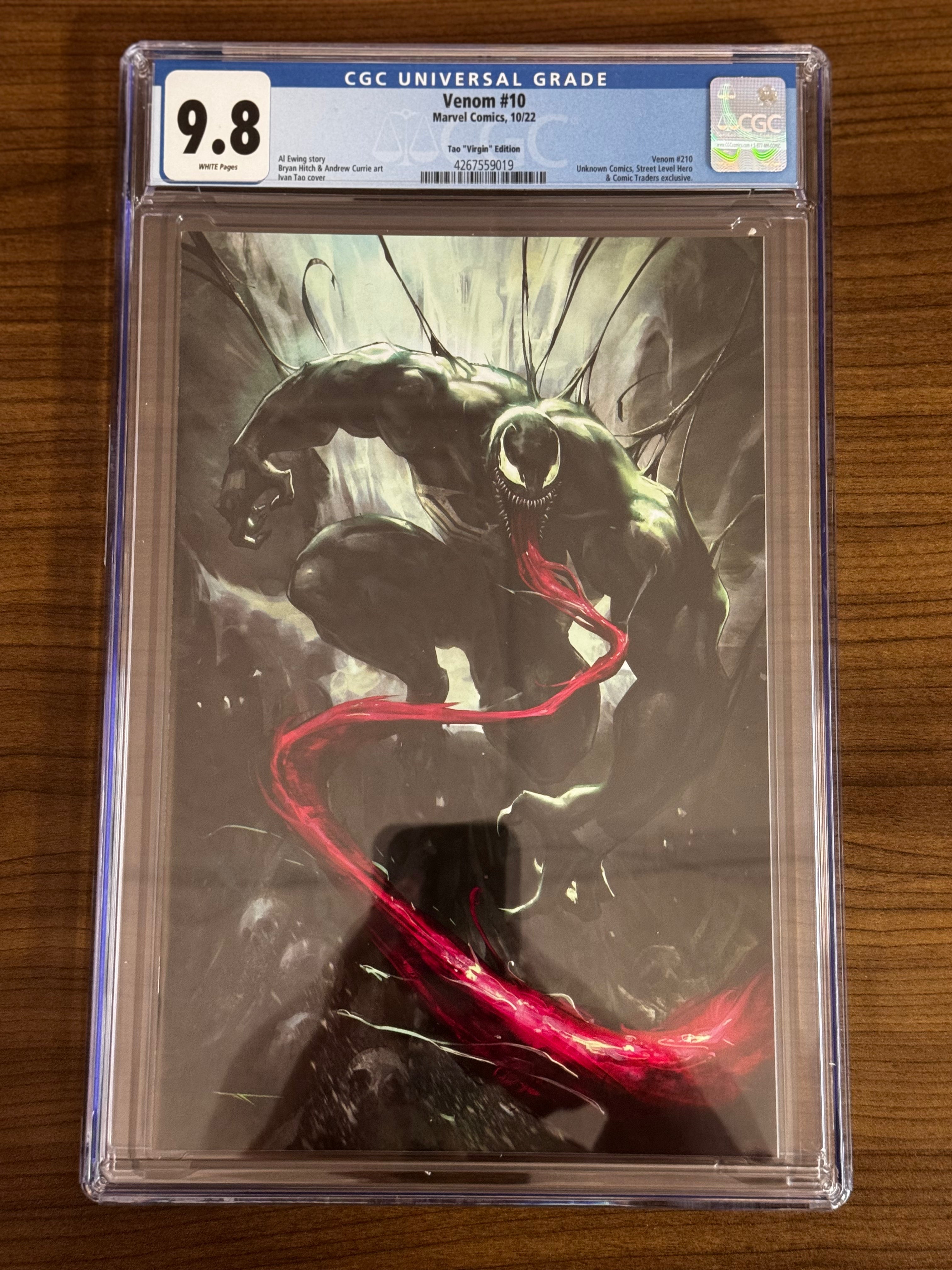 VENOM #10 IVAN TAO UNKNOWN COMICS EXCLUSIVE VIRGIN VAR CGC 9.8 BLUE LABEL [IN STOCK]