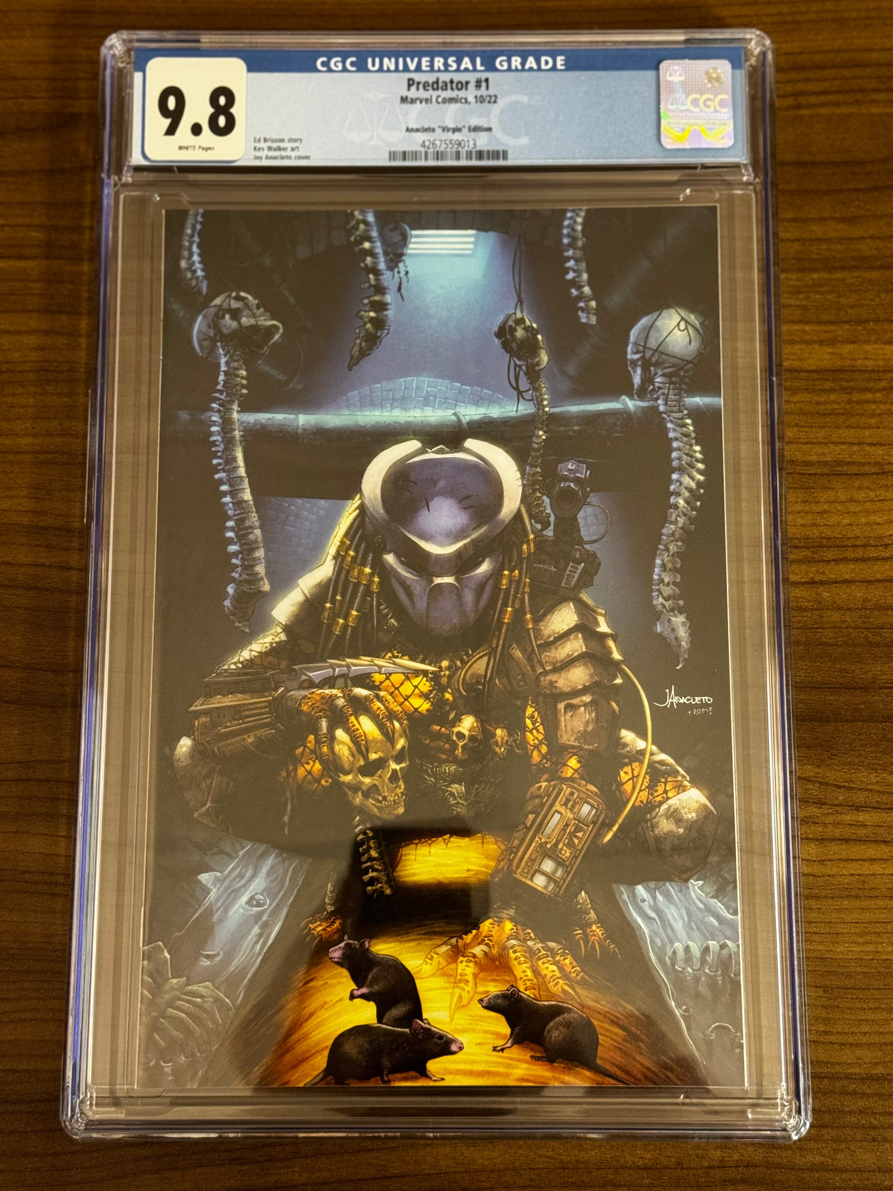 PREDATOR #1 JAY ANACLETO UNKNOWN COMICS EXCLUSIVE VIRGIN VAR CGC 9.8 BLUE LABEL [IN STOCK]