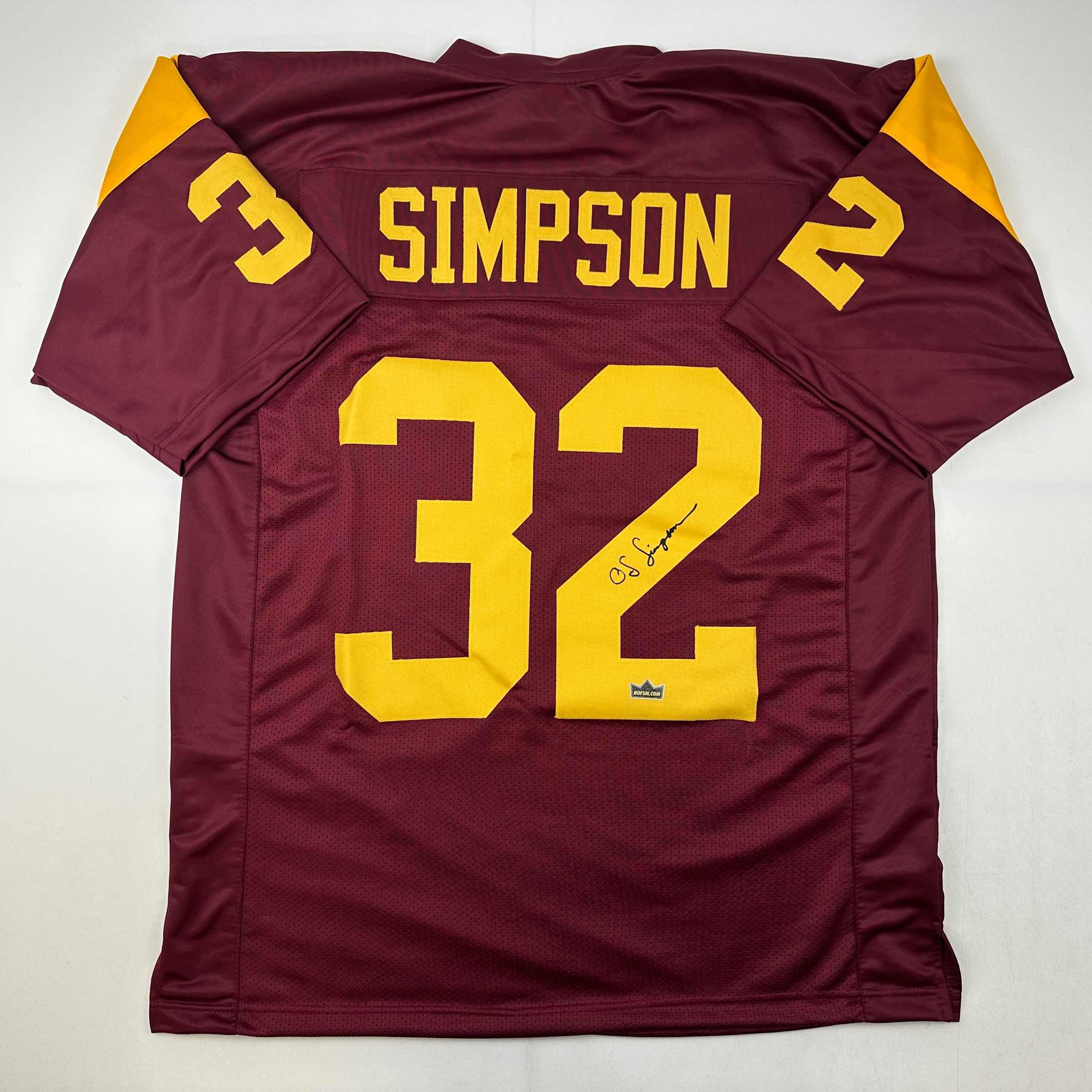 Facsimile Autographed OJ O.J. Simpson USC Maroon Reprint Laser Auto College Football Jersey Size Men's XL