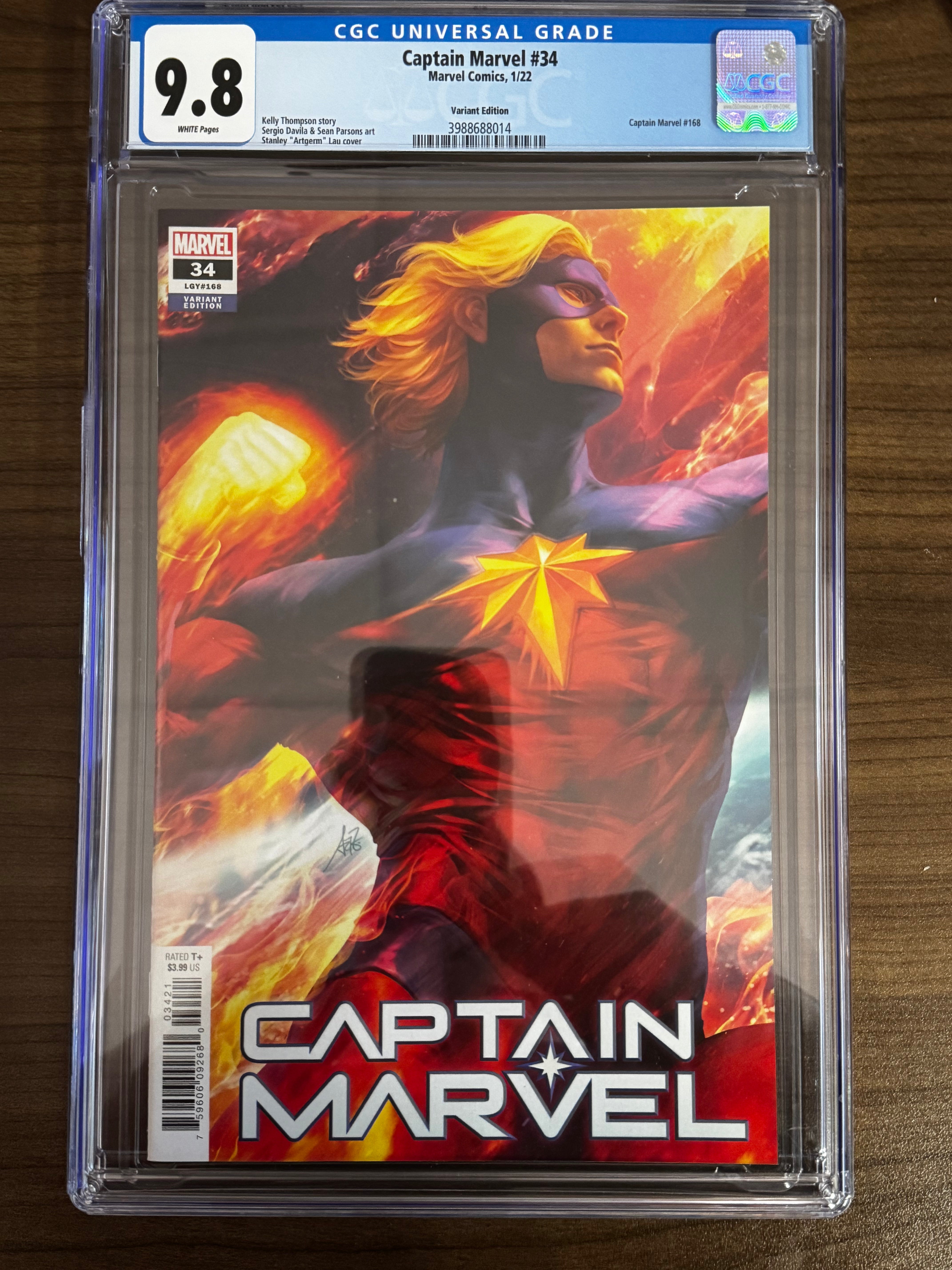 CAPTAIN MARVEL #34 ARTGERM VAR CGC 9.8 BLUE LABEL [IN STOCK]