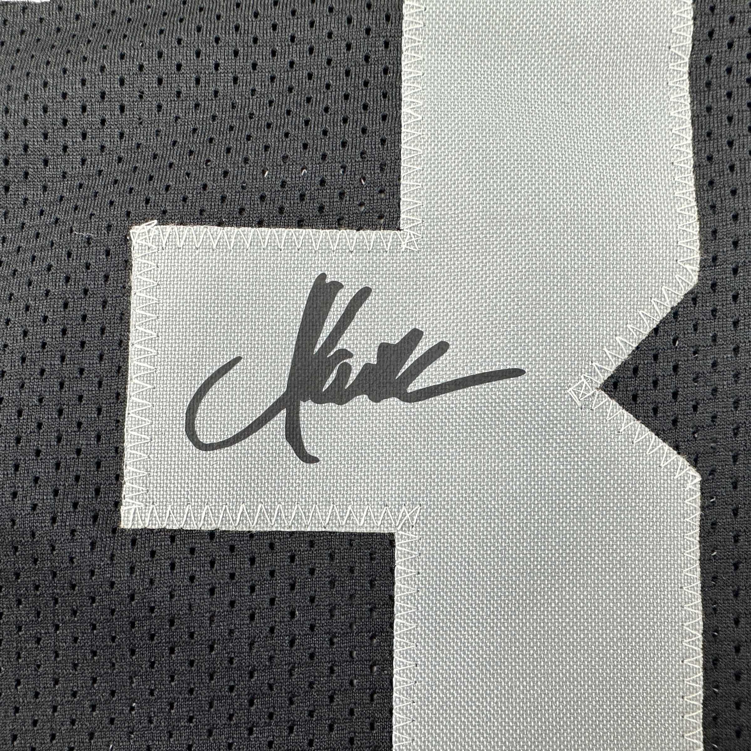 Facsimile Autographed Marcus Allen Oakland Las Vegas Black Reprint Laser Auto Football Jersey Size Men's XL