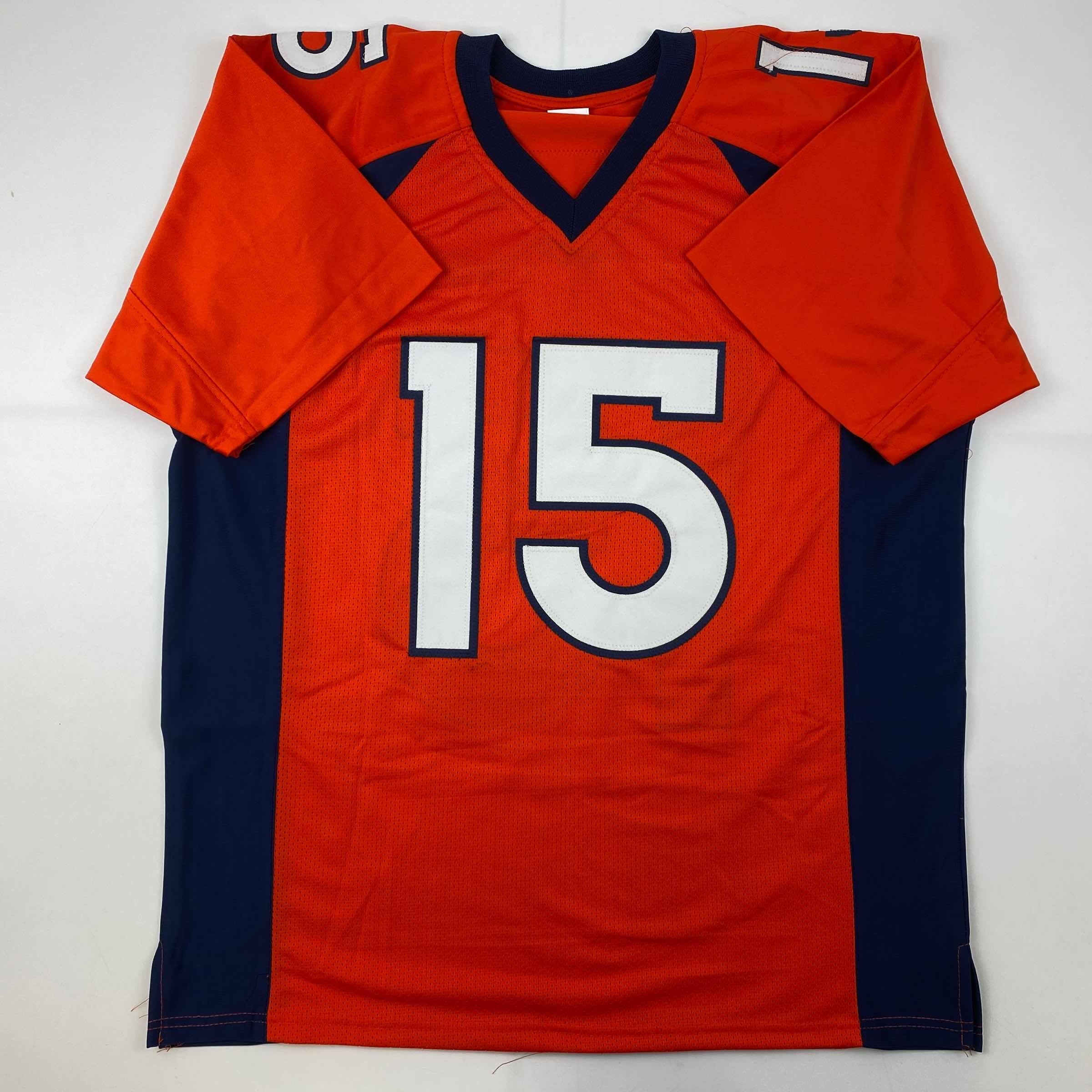 Facsimile Autographed Tim Tebow Denver Orange Reprint Laser Auto Football Jersey Size Men's XL