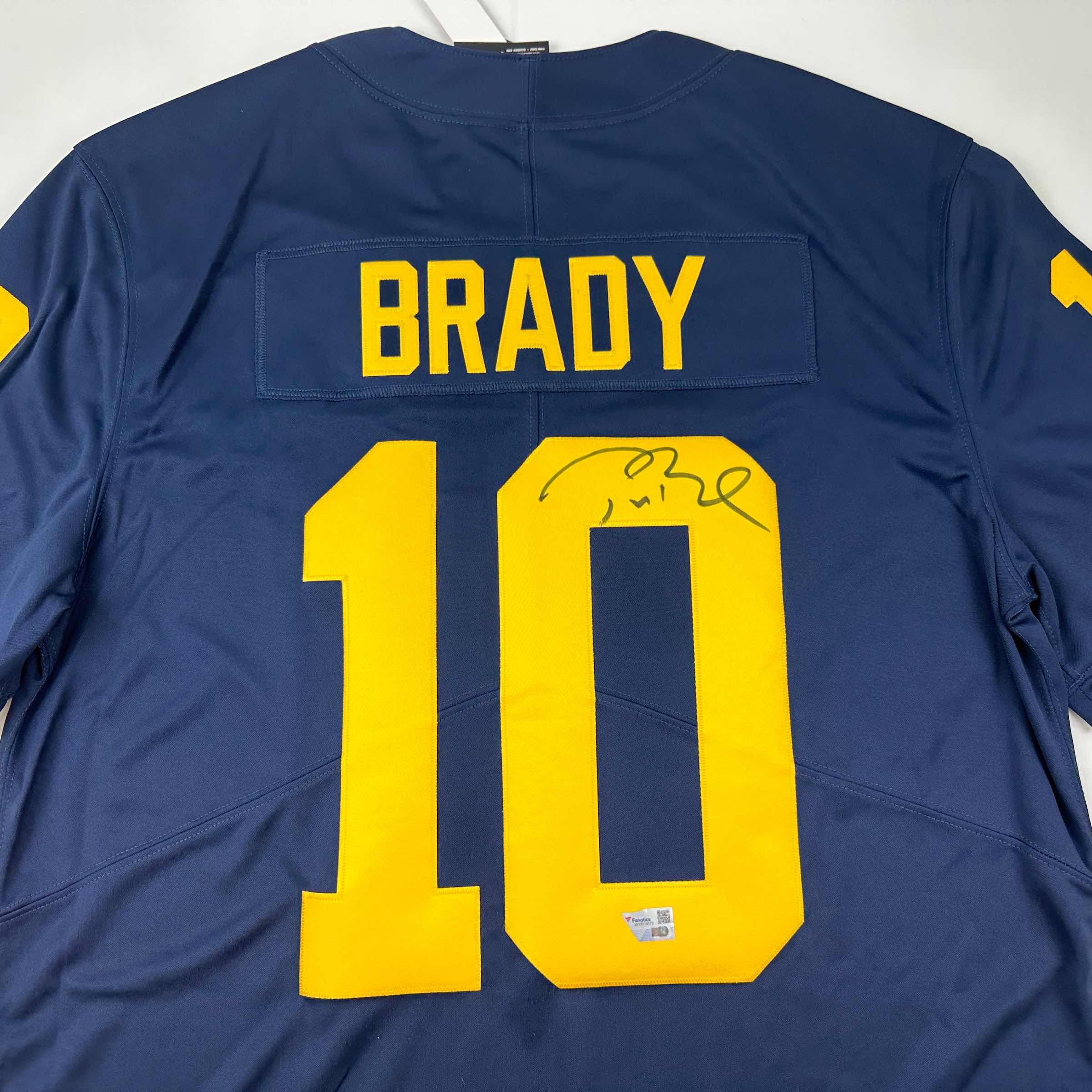 Autographed/Signed Tom Brady Michigan Wolverines Blue Authentic Limite