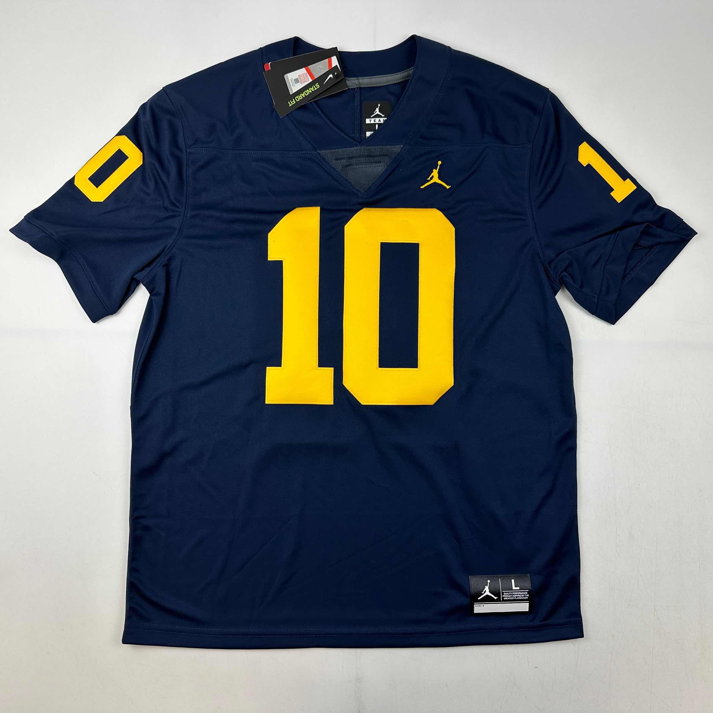 Autographed/Signed Tom Brady Michigan Wolverines Blue Authentic Limited Football Jersey Fanatics COA