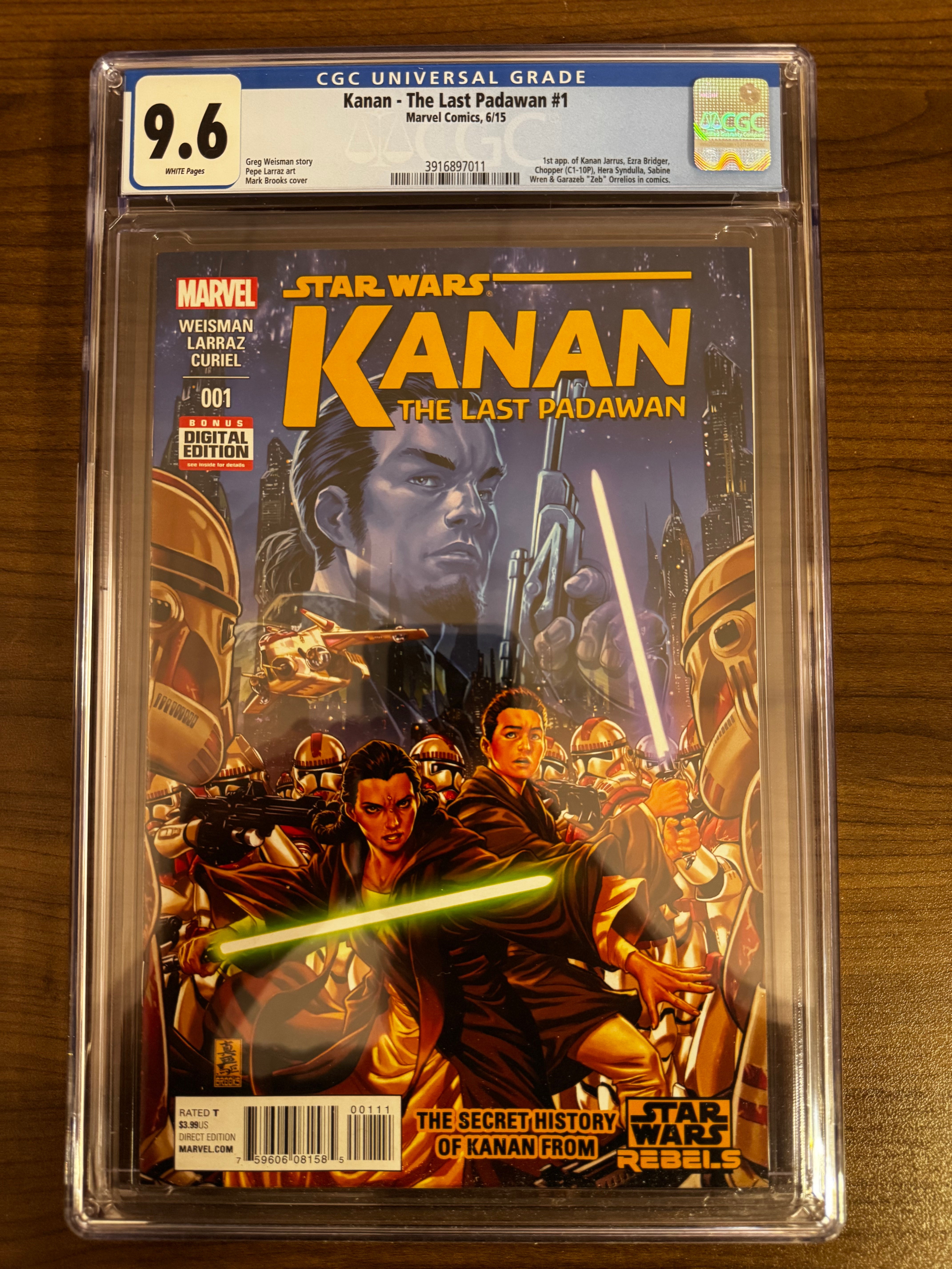 STAR WARS KANAN THE LAST PADAWAN #1 CGC 9.6 BLUE LABEL 1ST KANAN JARRUS, EZRA BRIDGER, CHOPPER, HERA SYNDULLA, SABINE WREN AND ZEB [IN STOCK]
