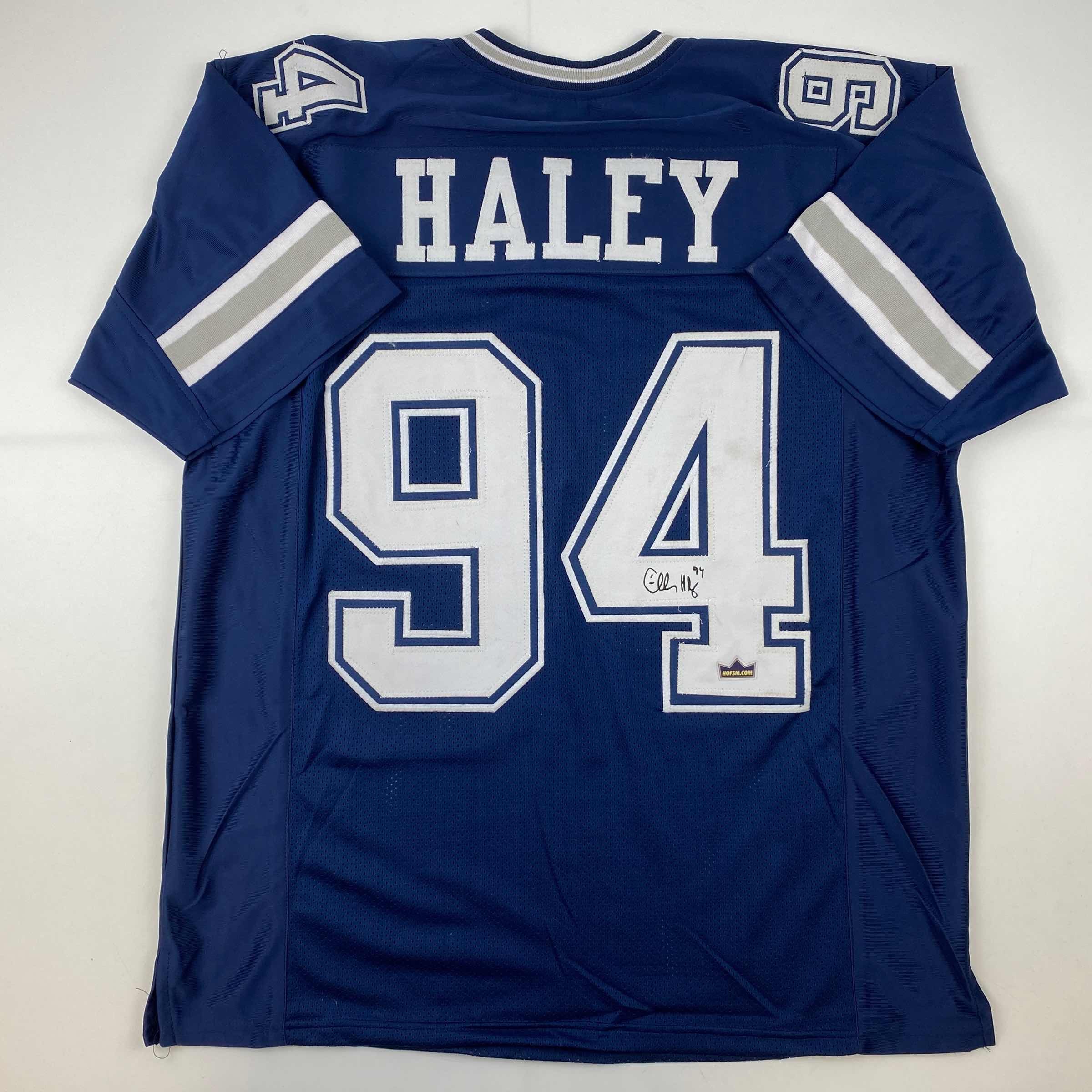 Facsimile Autographed Charles Haley Dallas Blue Reprint Laser Auto Football Jersey Size Men's XL