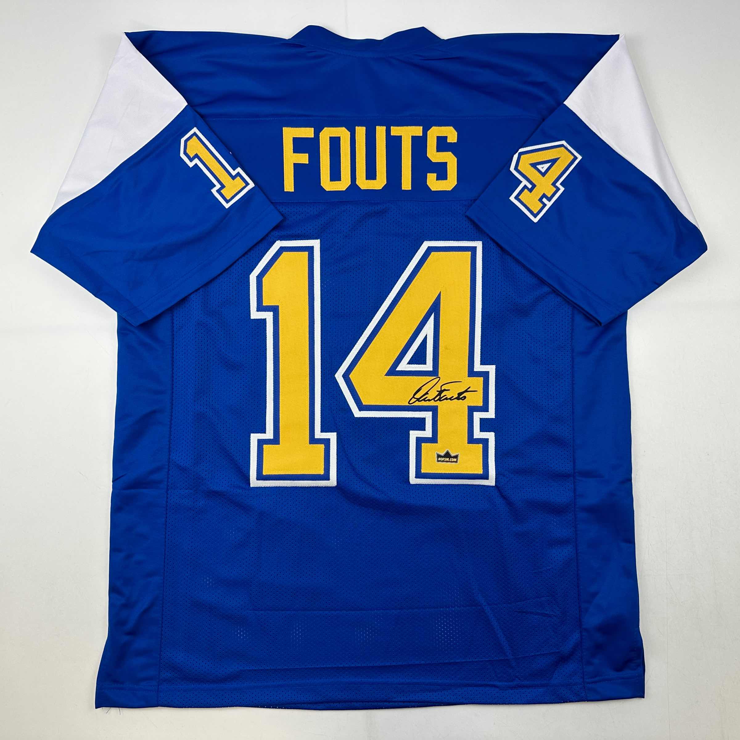 Facsimile Autographed Dan Fouts San Diego Blue Reprint Laser Auto Football Jersey Size Men's XL