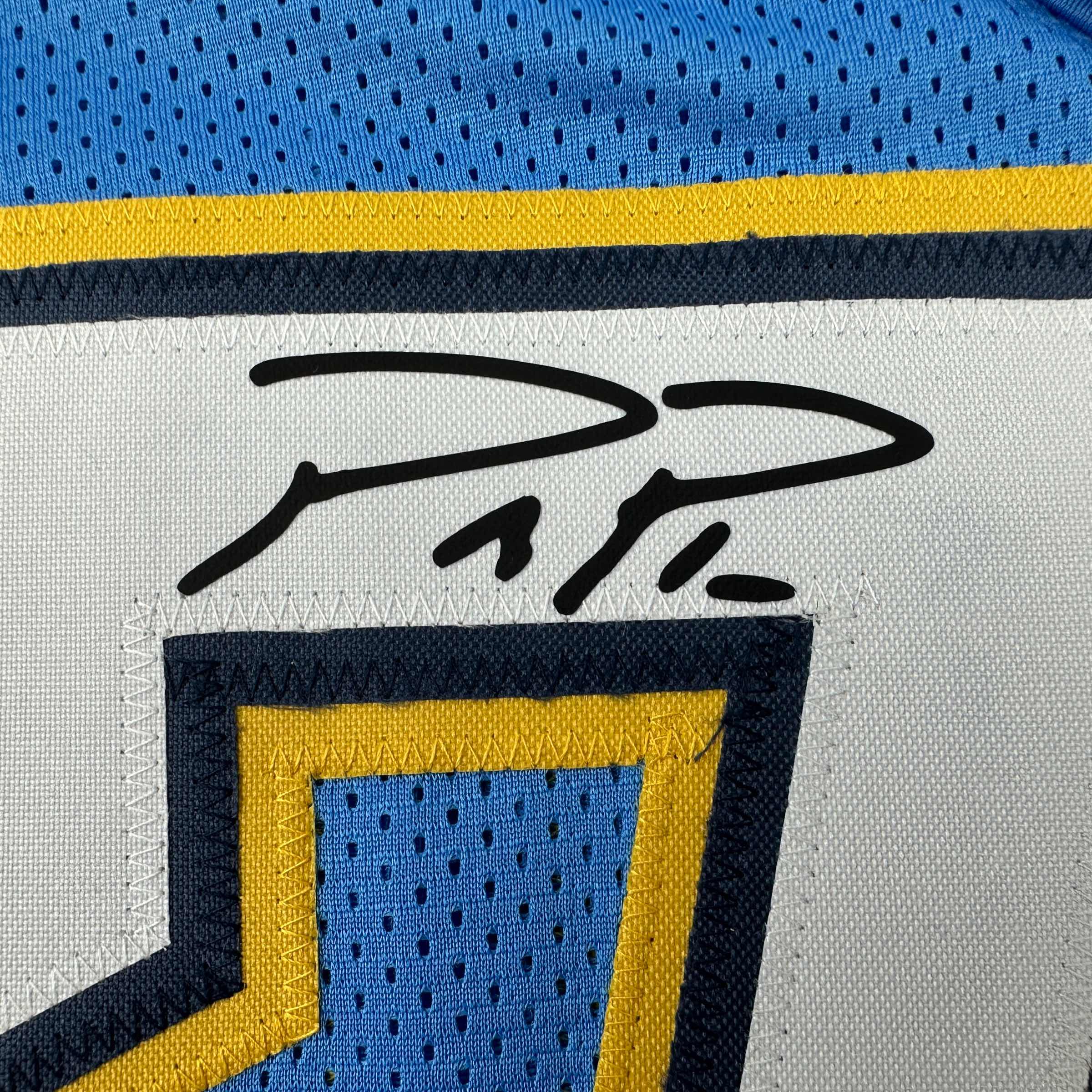 Facsimile Autographed Philip Rivers Los Angeles LA Powder Blue Reprint Laser Auto Football Jersey Size Men's XL