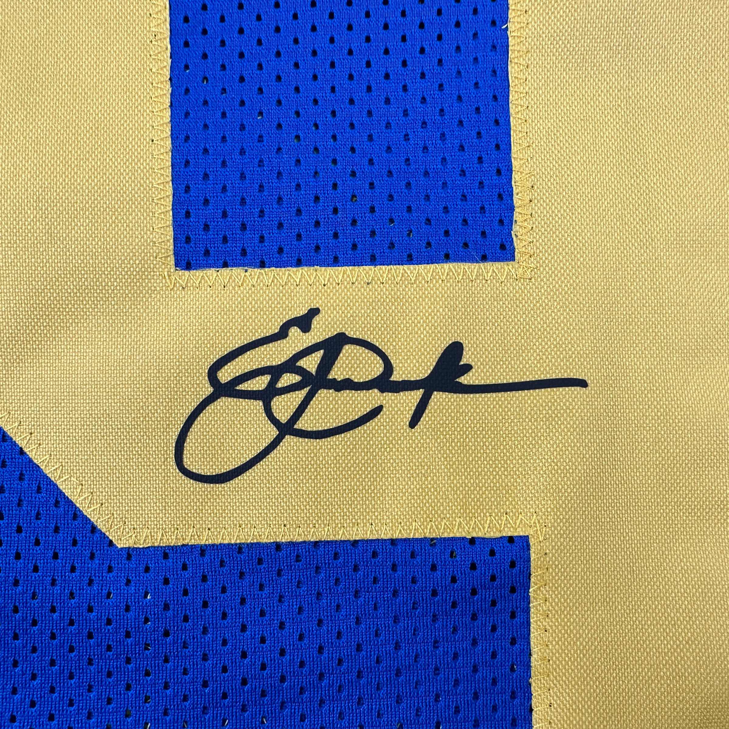 Facsimile Autographed Eric Dickerson Los Angeles LA Royal Blue Retro Reprint Laser Auto Football Jersey Size Men's XL
