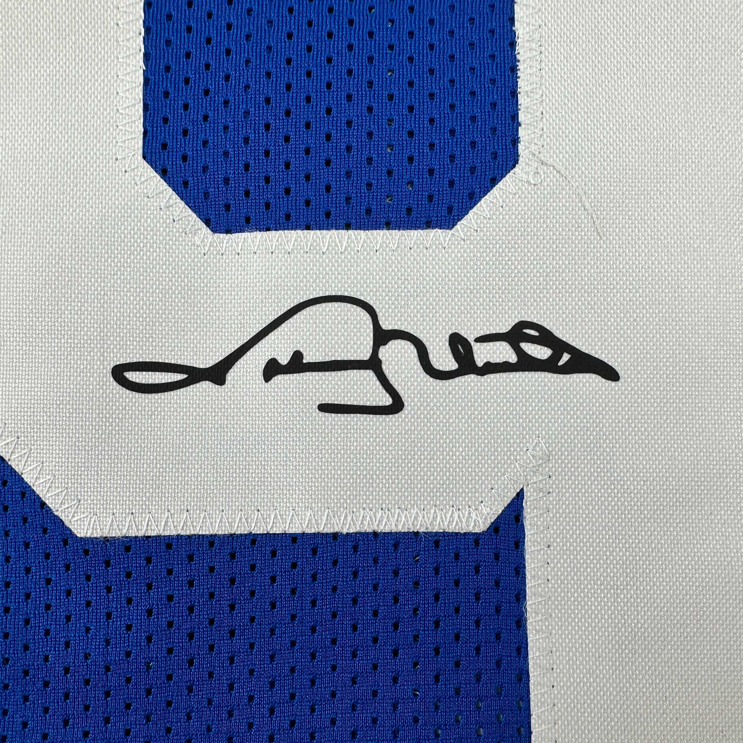 Facsimile Autographed Johnny Unitas Indianapolis Baltimore Blue Reprint Laser Auto Football Jersey Size Men's XL