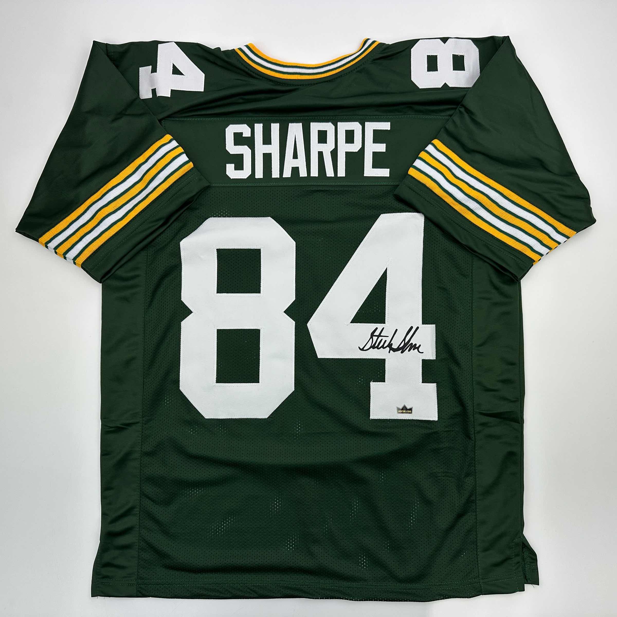 Facsimile Autographed Sterling Sharpe Green Bay Green Reprint Laser Auto Football Jersey Size Men's XL