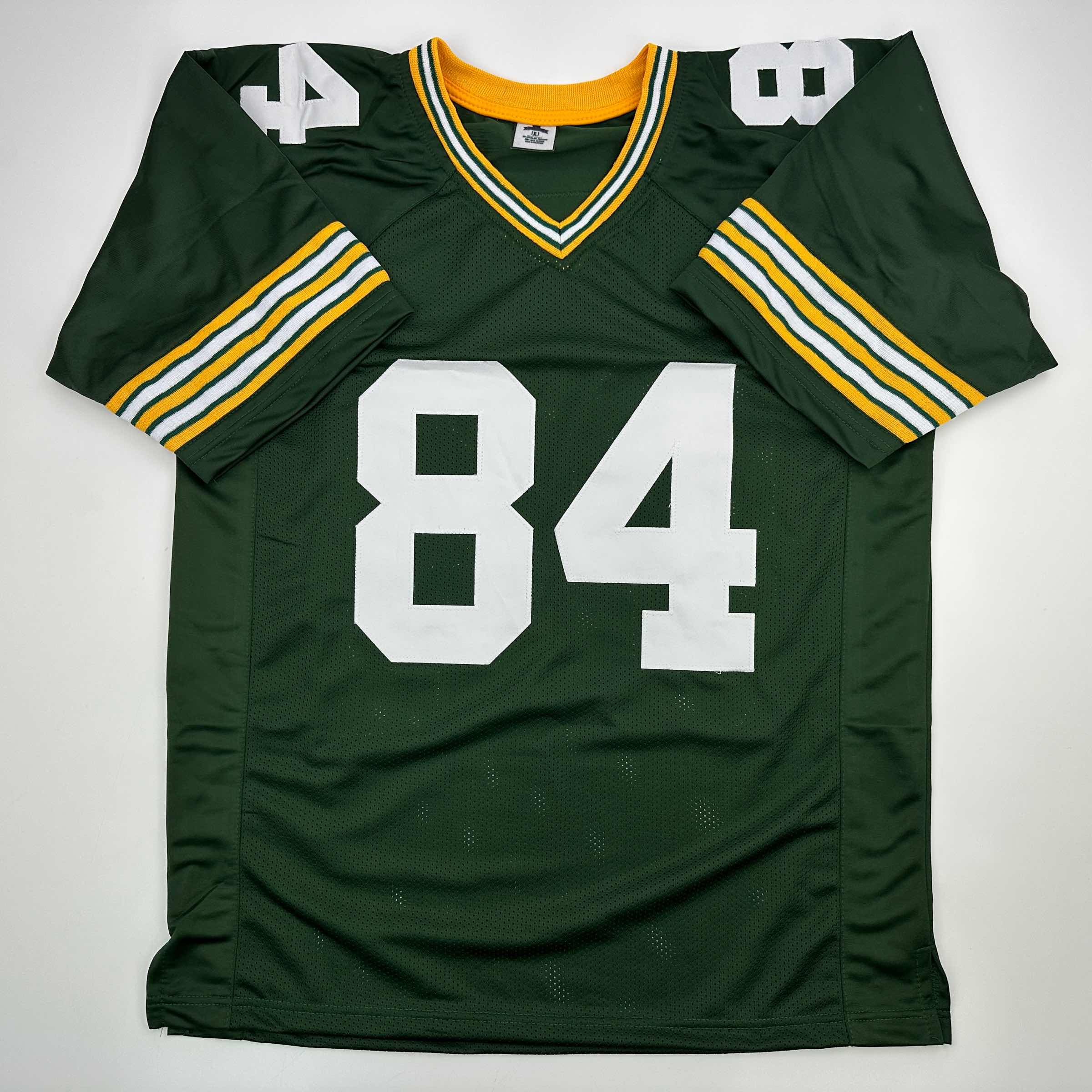 Facsimile Autographed Sterling Sharpe Green Bay Green Reprint Laser Auto Football Jersey Size Men's XL