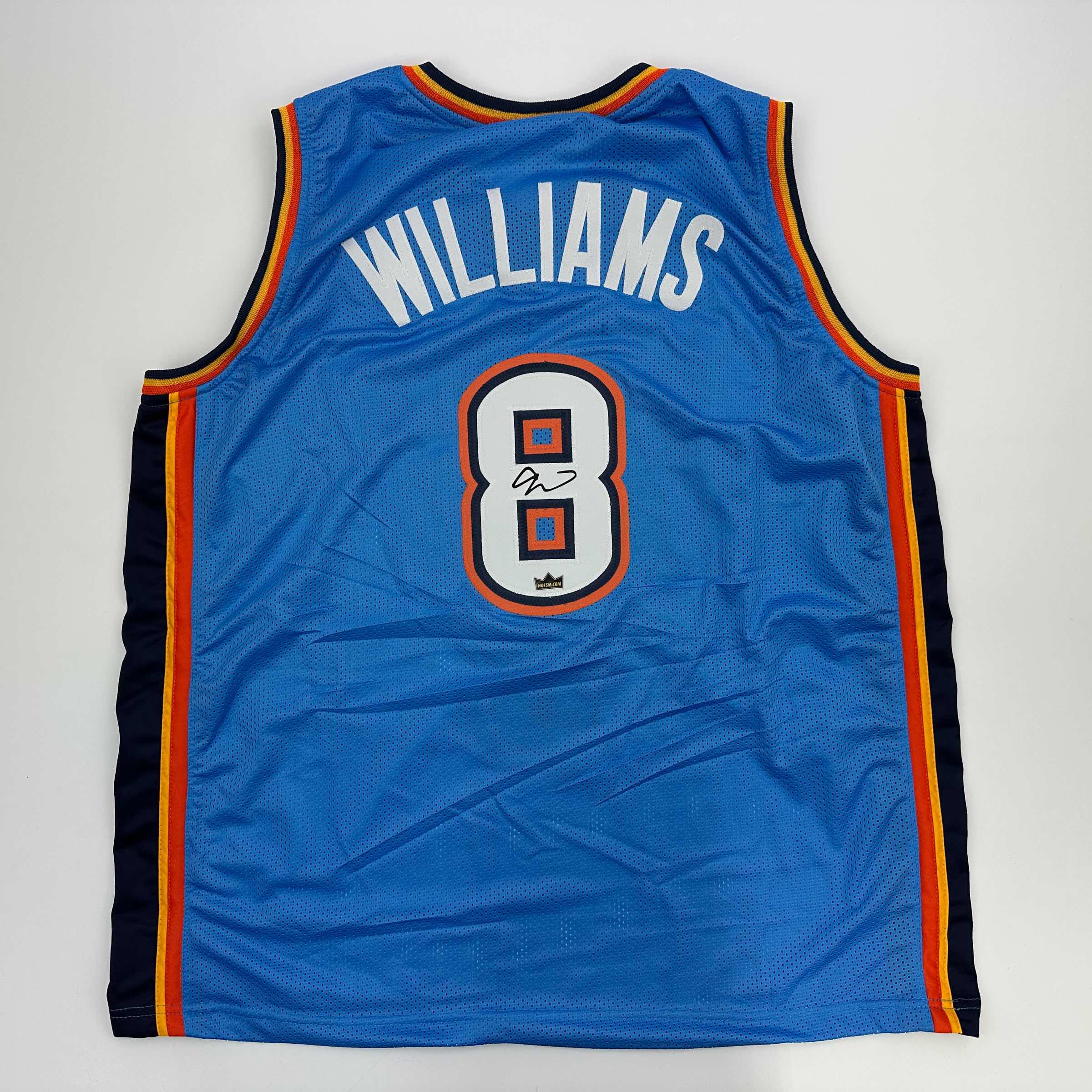 Facsimile Autographed Jalen Williams Oklahoma City Blue Reprint Laser Auto Basketball Jersey Size Men's XL