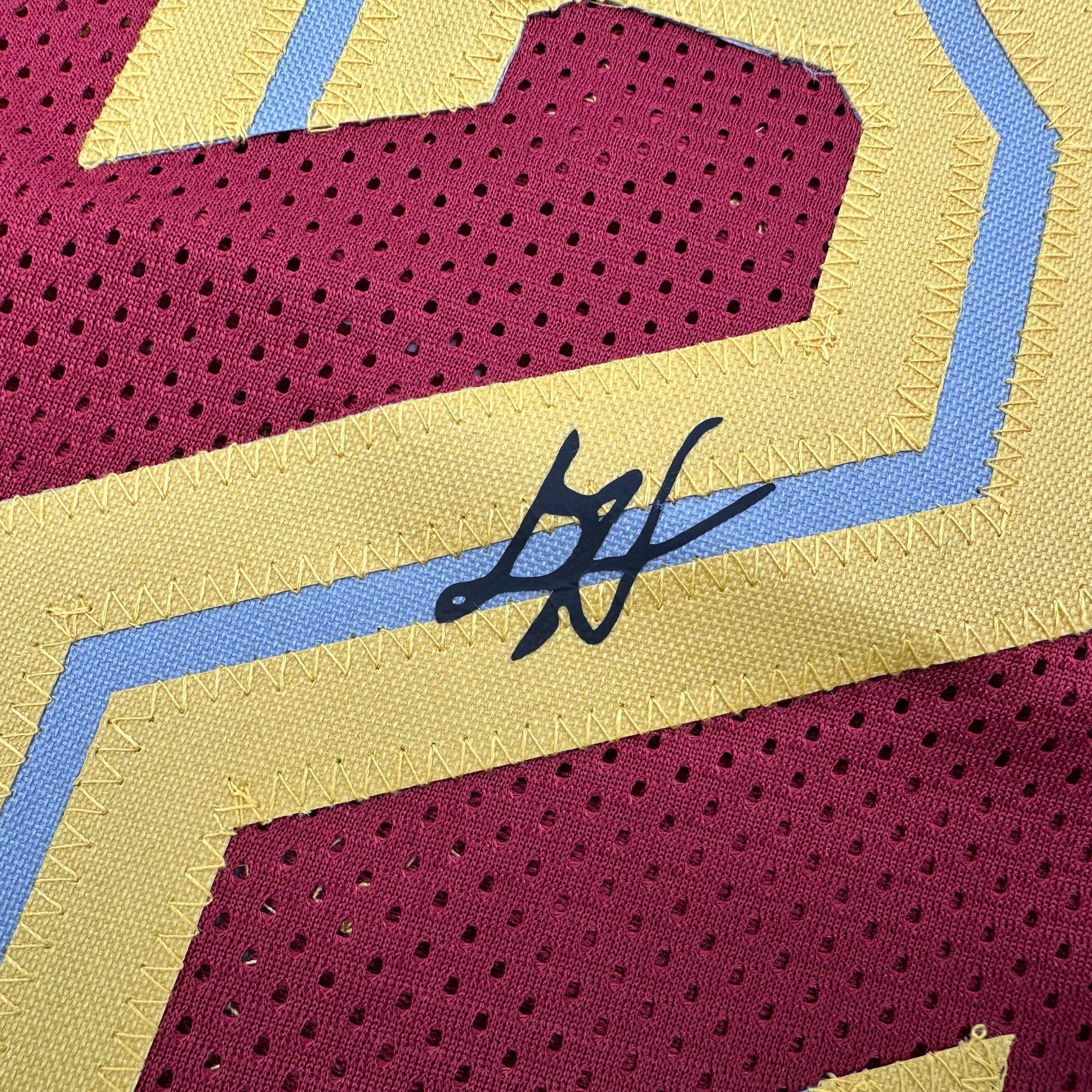 Facsimile Autographed De’Andre Hunter Cleveland Red Reprint Laser Auto Basketball Jersey Size Men's XL