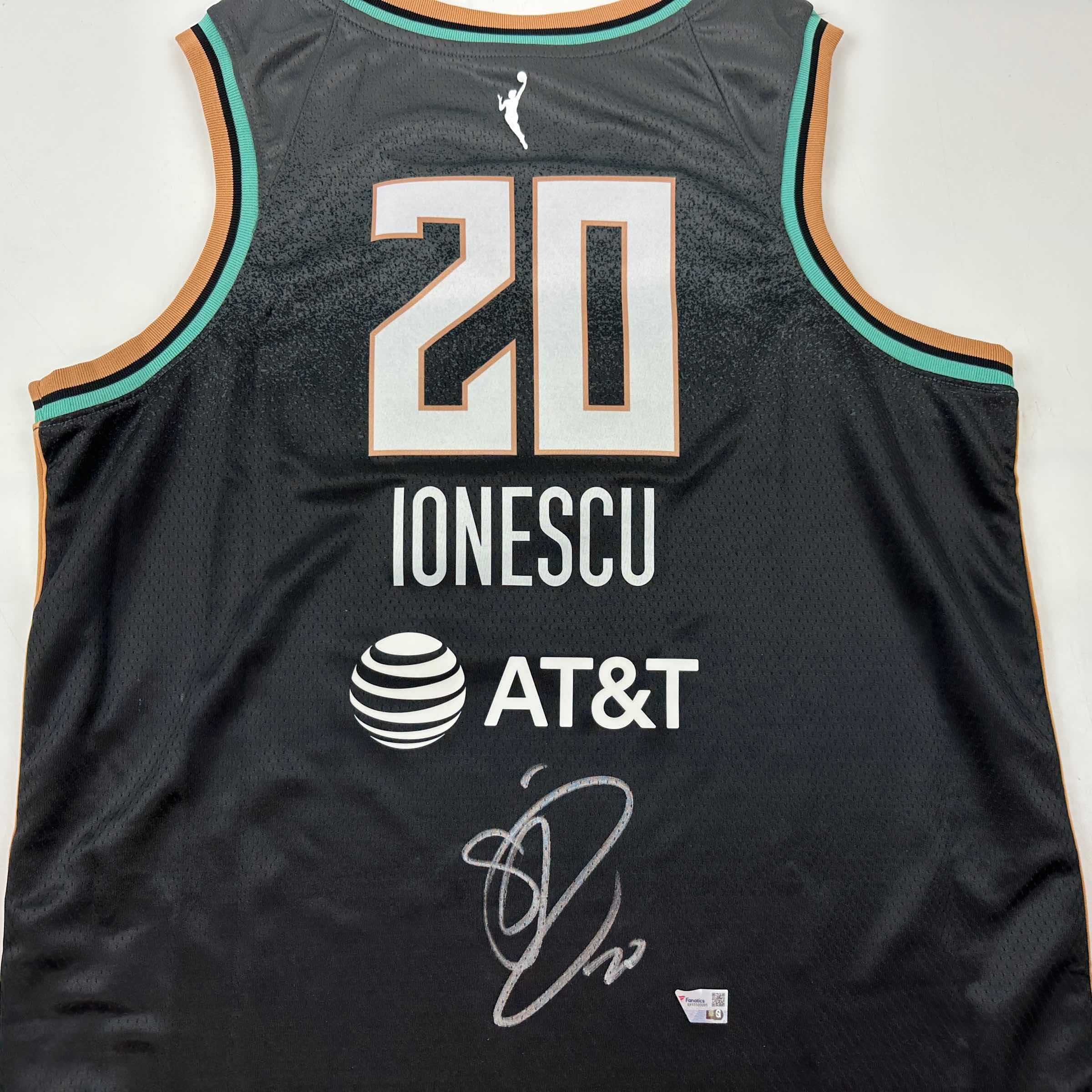 Autographed/Signed Sabrina Ionescu New York Liberty Black Swingman Basketball Jersey Fanatics COA