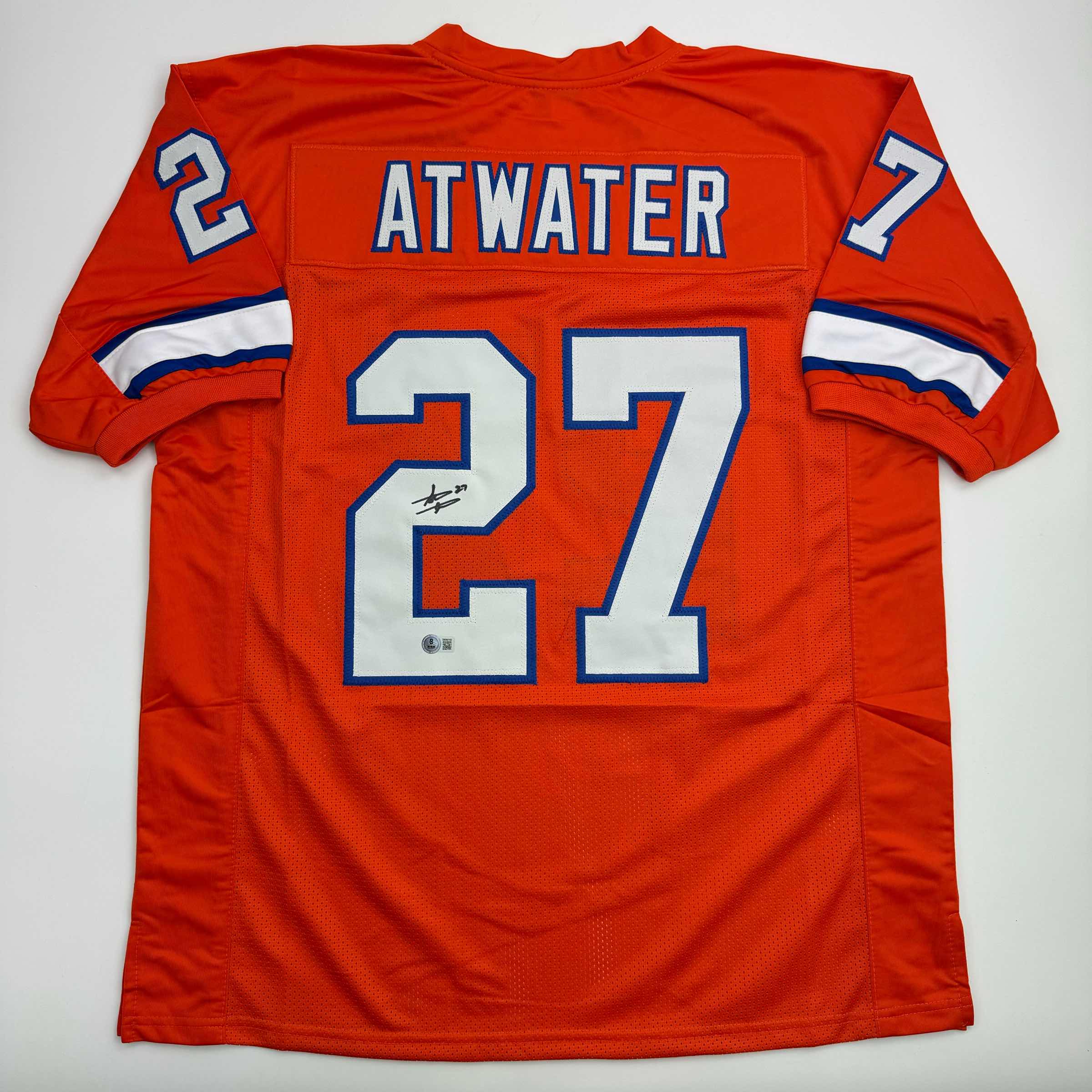 Autographed/Signed Steve Atwater Denver Retro Orange Football Jersey Beckett BAS COA