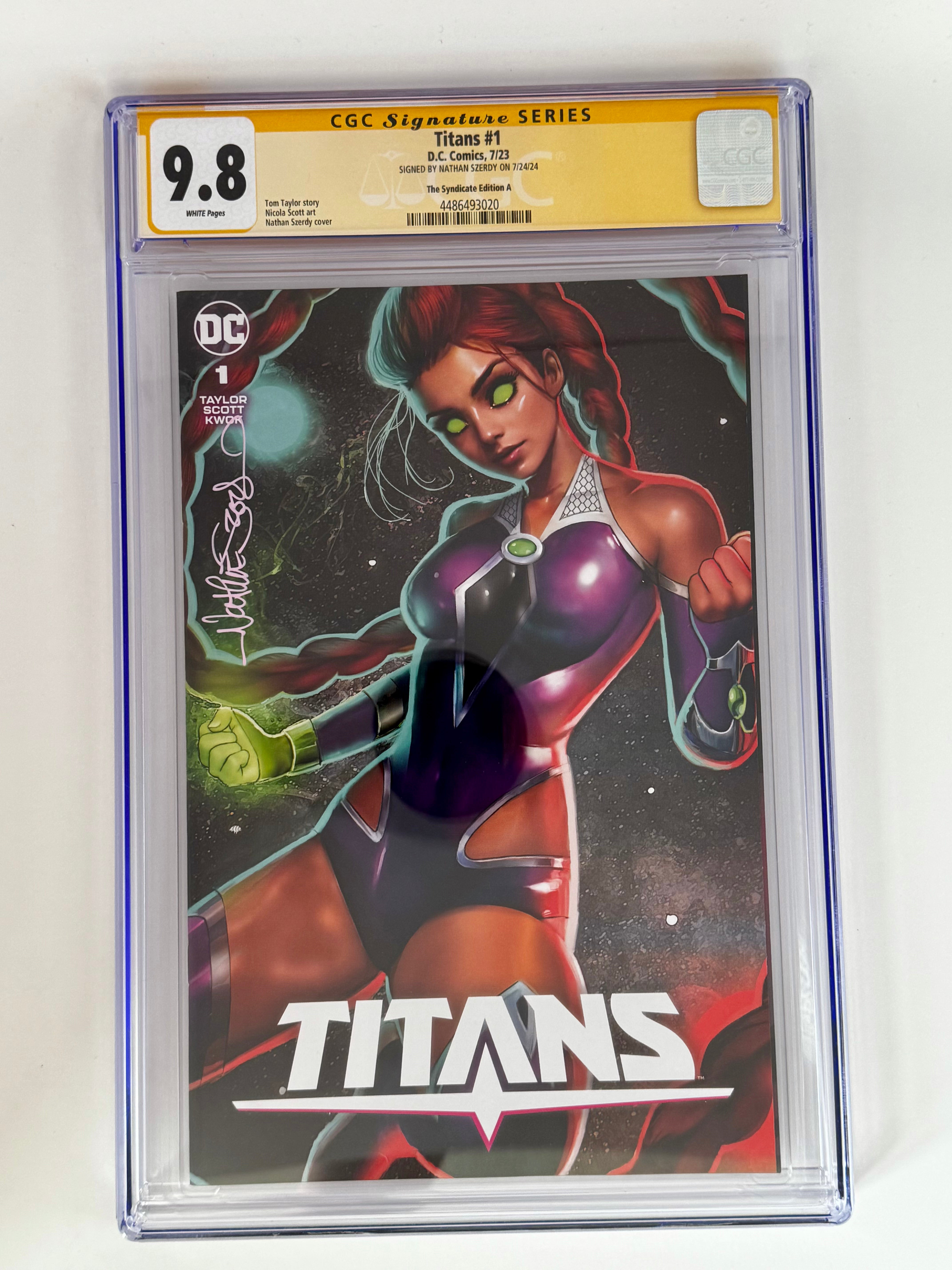 TITANS #1 SIGNED BY SZERDY | EXCLUSIVE VAR CGC 9.8 SS YELLOW LABEL [IN STOCK]