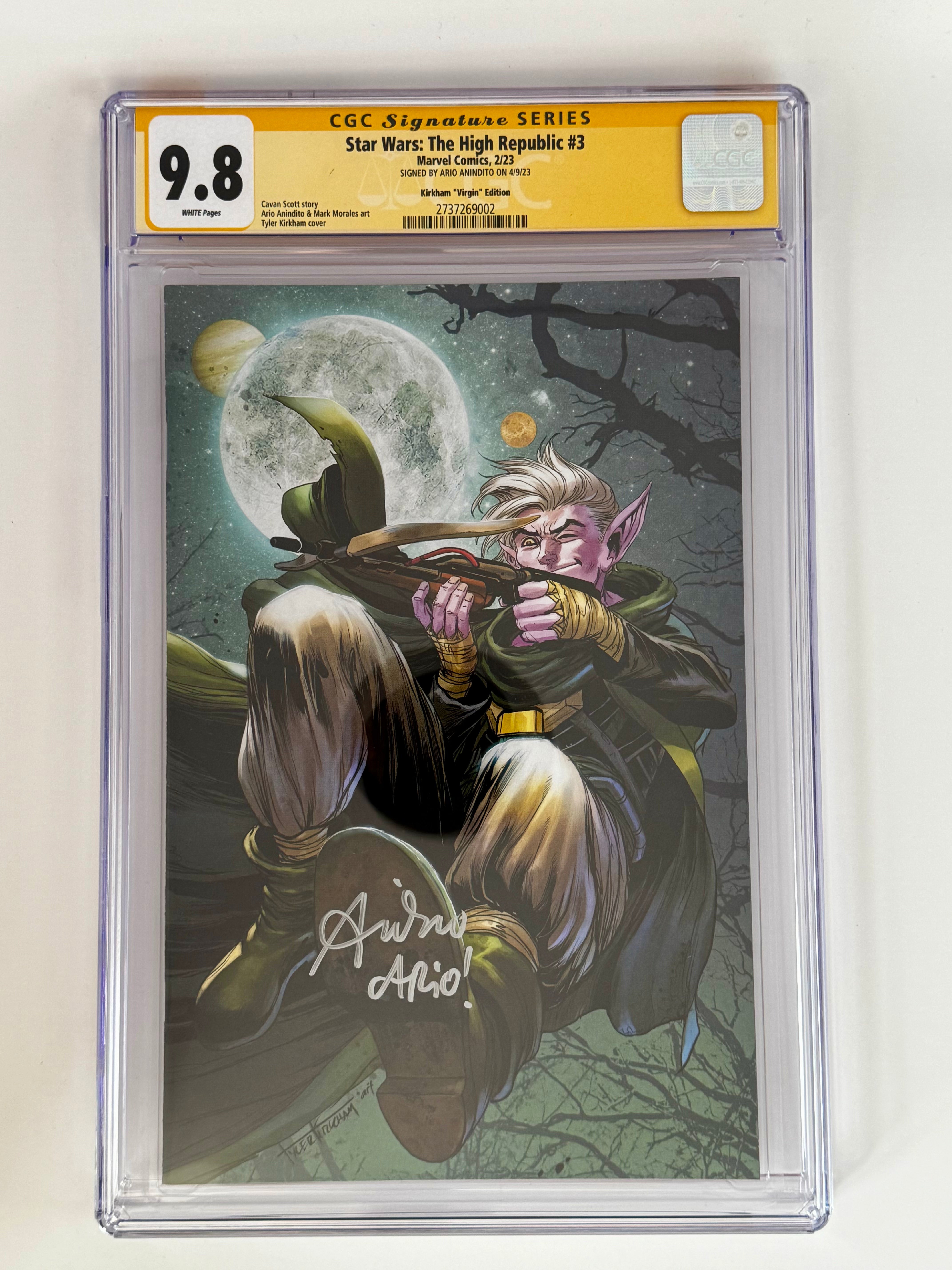 STAR WARS HIGH REPUBLIC #3 SIGNED BY ARIO ANINDITO | KIRKHAM EXCLUSIVE VAR CGC 9.8 SS YELLOW LABEL [IN STOCK]