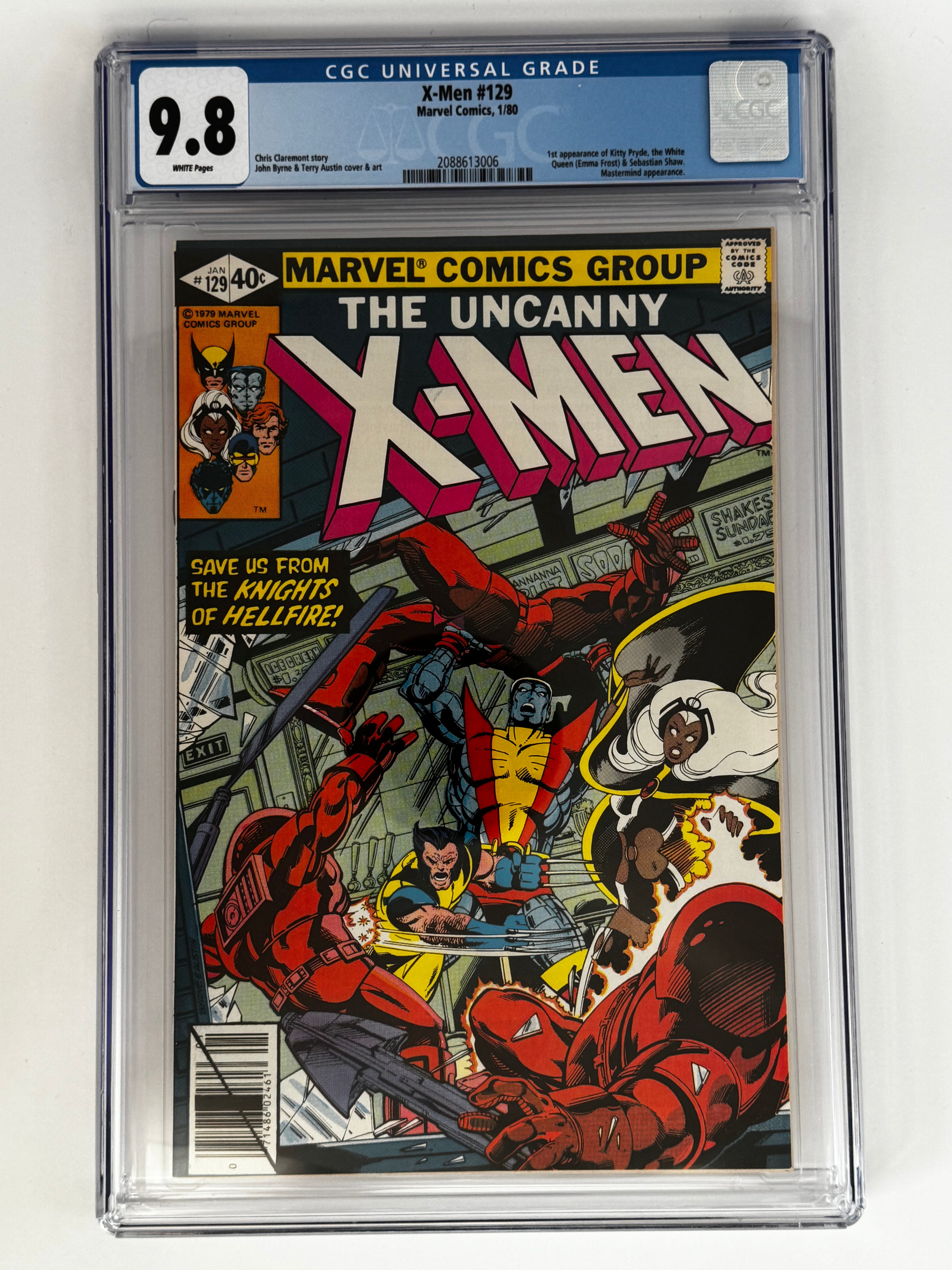 X-MEN #129 [1980] CGC 9.8 BLUE LABEL 1ST KITTY PRIDE, WHITE QUEEN, SEBASTIAN SHAW
