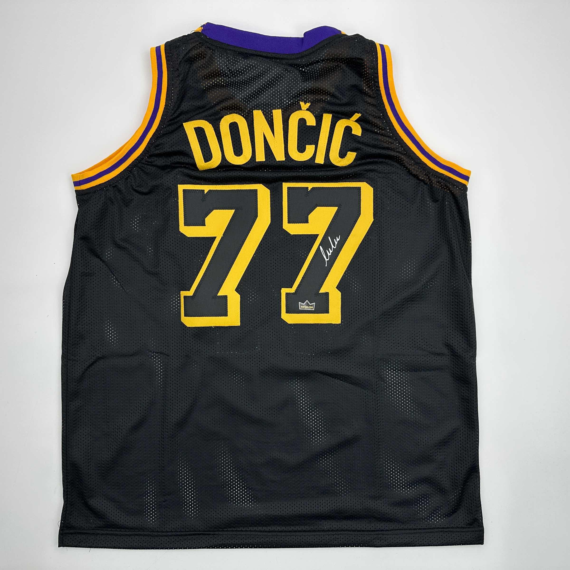 Facsimile Autographed Luka Doncic Los Angeles LA Black Mamba Reprint Laser Auto Basketball Jersey Size Men's XL