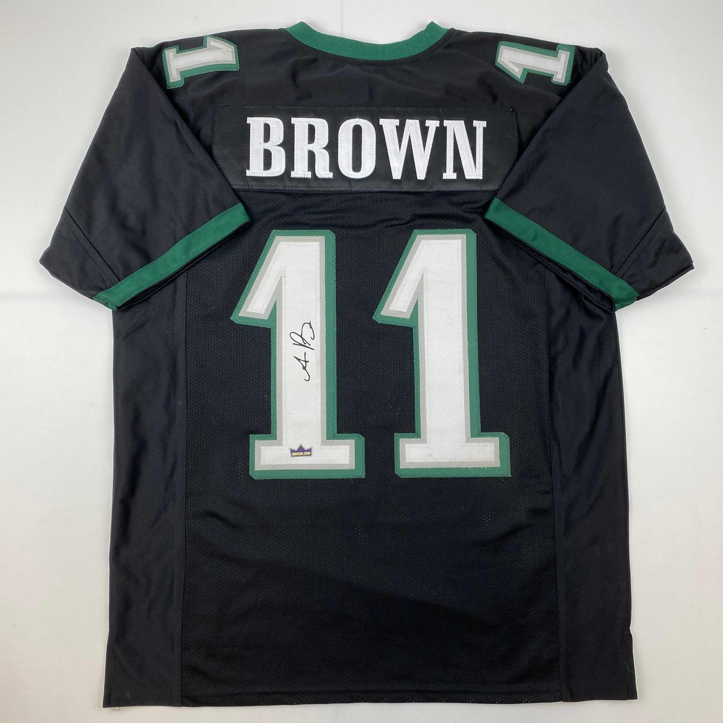 Facsimile Autographed AJ A.J. Brown Philadelphia Black Reprint Laser Auto Football Jersey Size Men's XL