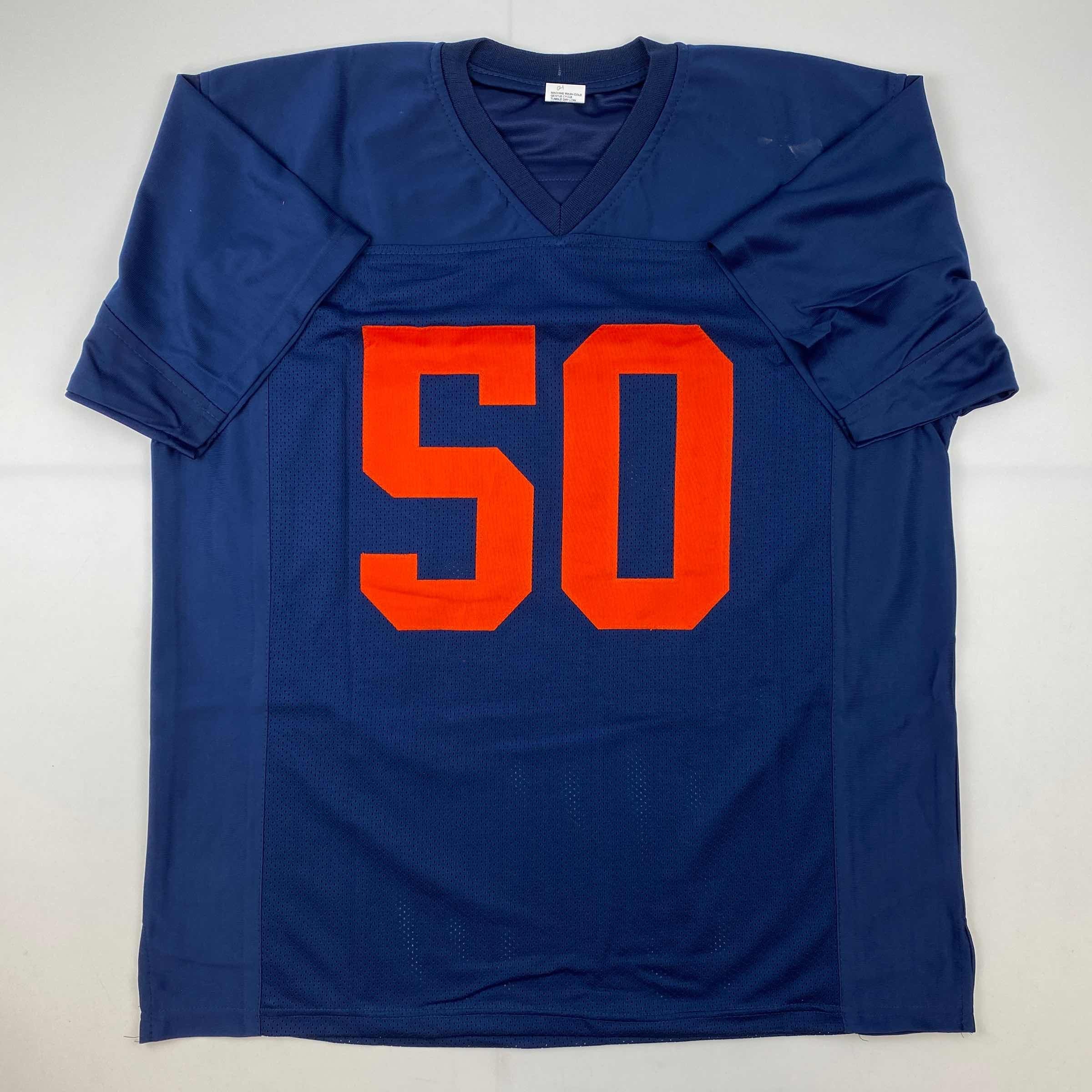 Facsimile Autographed Dick Butkus Illinois Blue Reprint Laser Auto College Football Jersey Size Men's XL