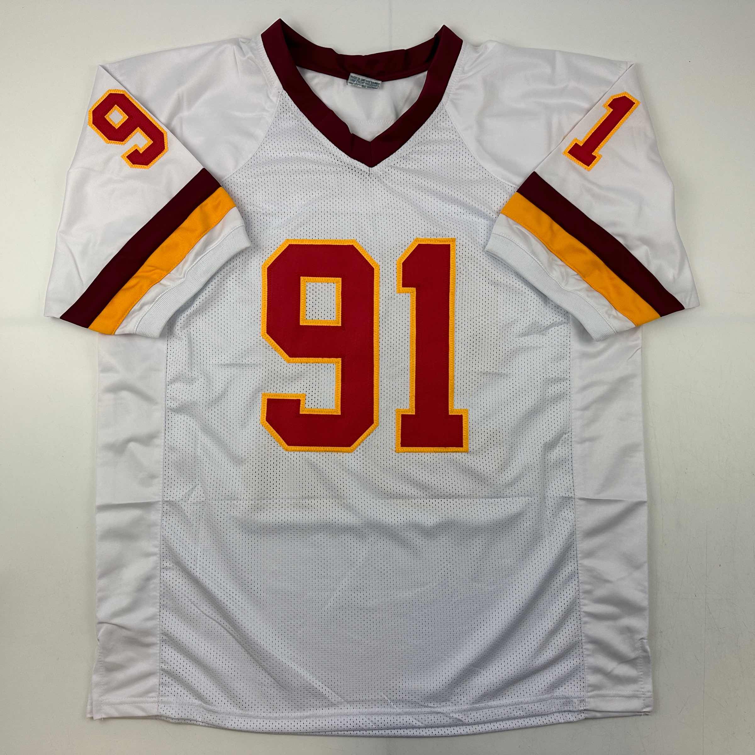 Autographed/Signed Ryan Kerrigan Washington White Football Jersey JSA COA