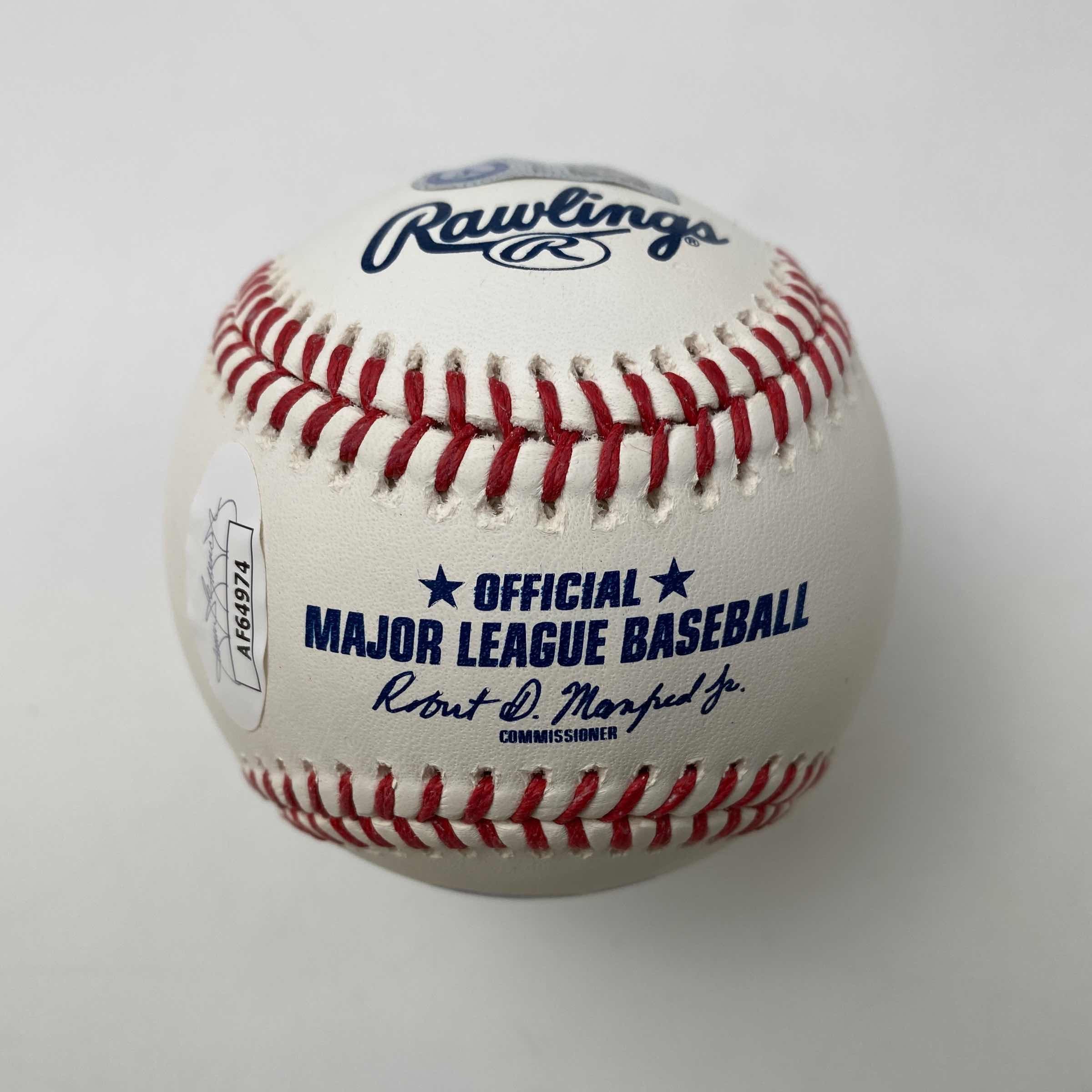 Autographed/Signed Trea Turner Rawlings Official Major League Baseball ROML JSA COA Auto