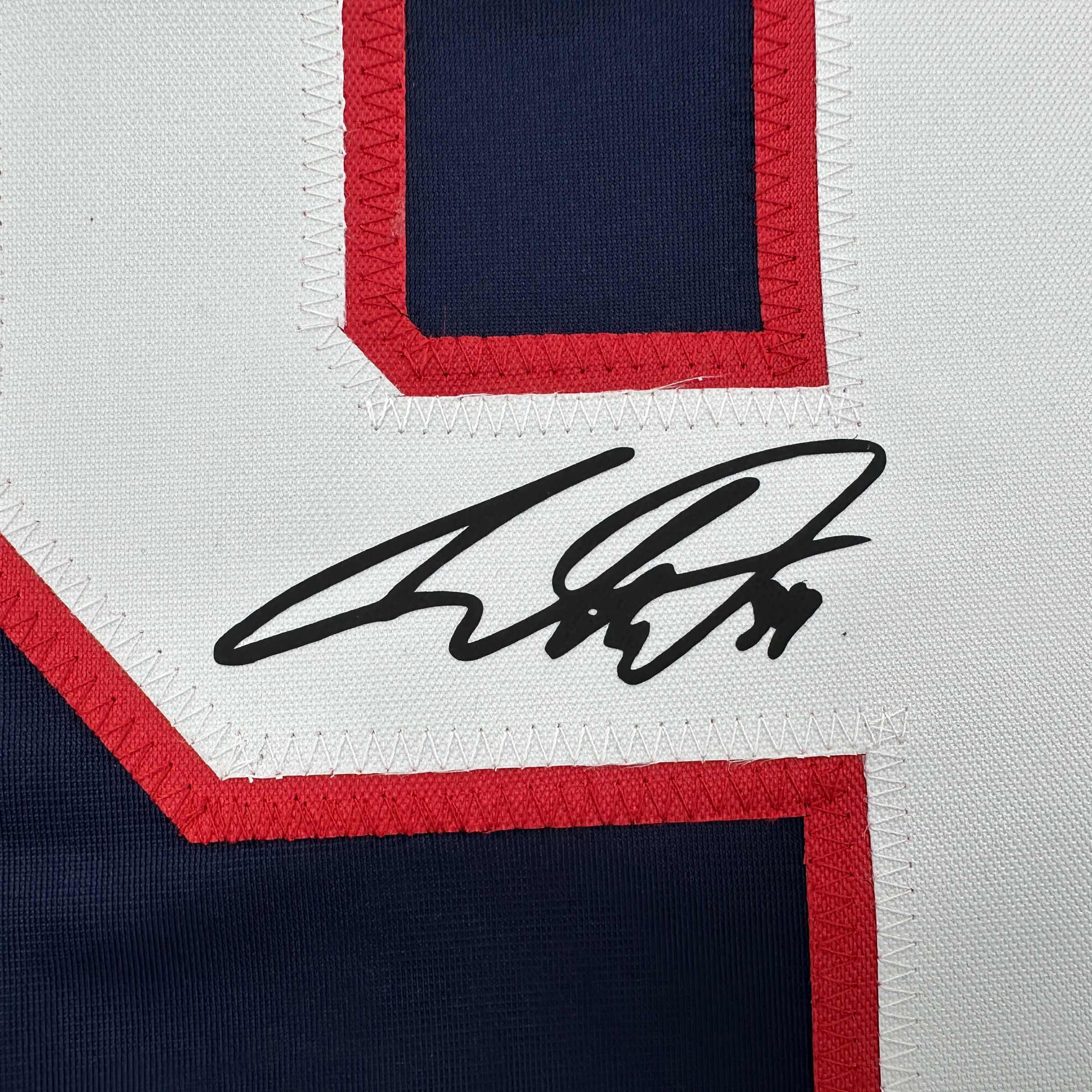 Facsimile Autographed Auston Matthews United States USA Blue 2025 4 Nations Face-Off Reprint Laser Auto Hockey Jersey Size Men's XL