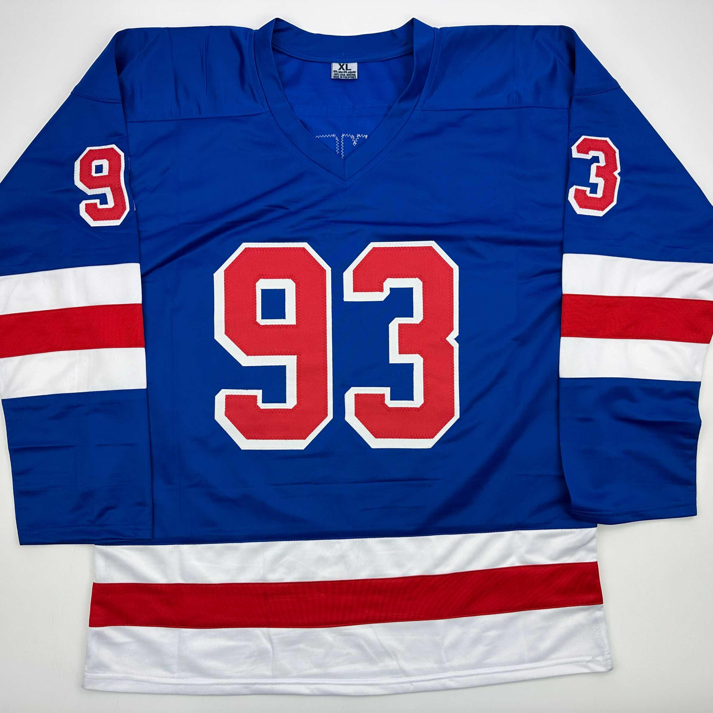 Facsimile Autographed Mika Zibanejad New York Blue Reprint Laser Auto Hockey Jersey Size Men's XL