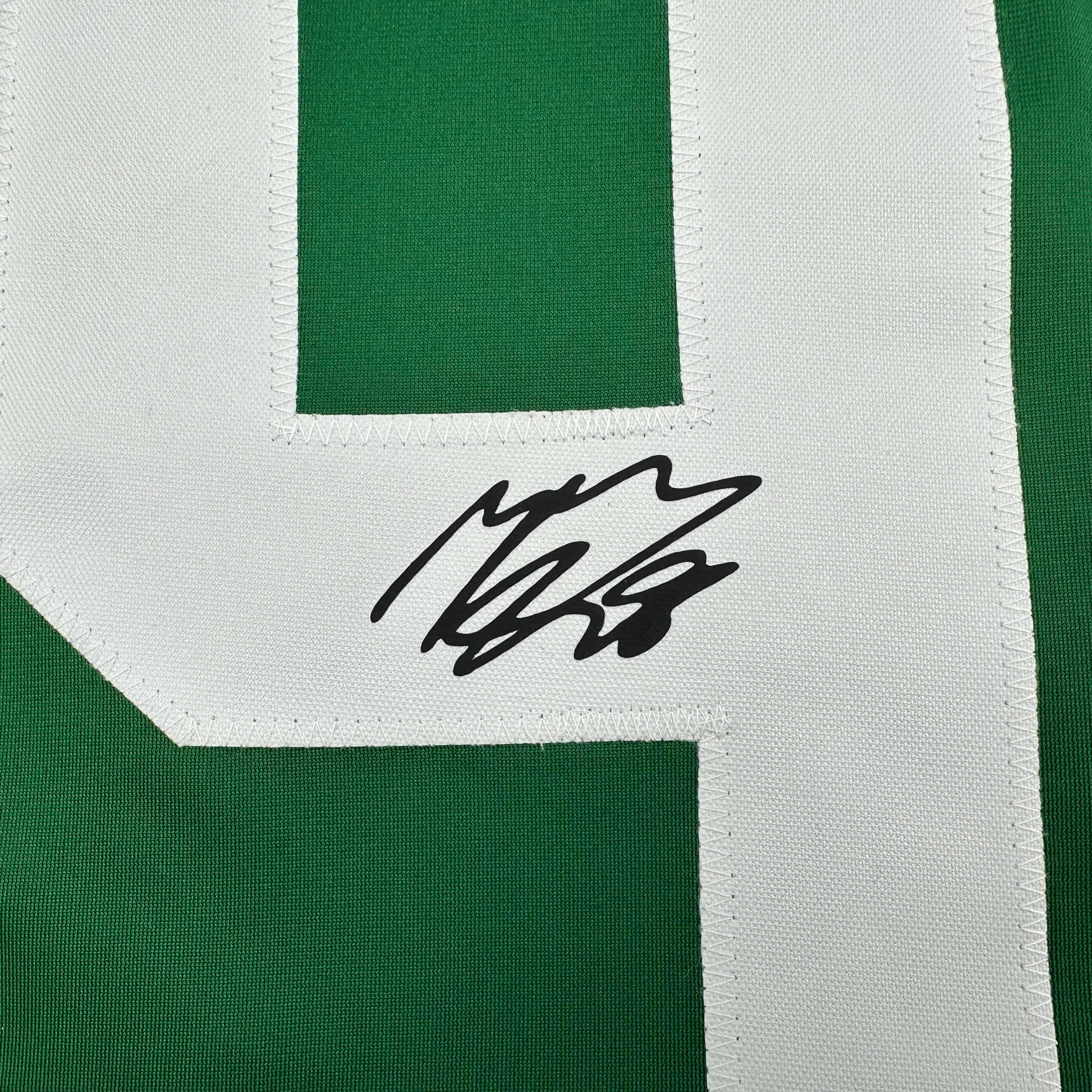 Facsimile Autographed Mikko Rantanen Dallas Green Reprint Laser Auto Hockey Jersey Size Men's XL