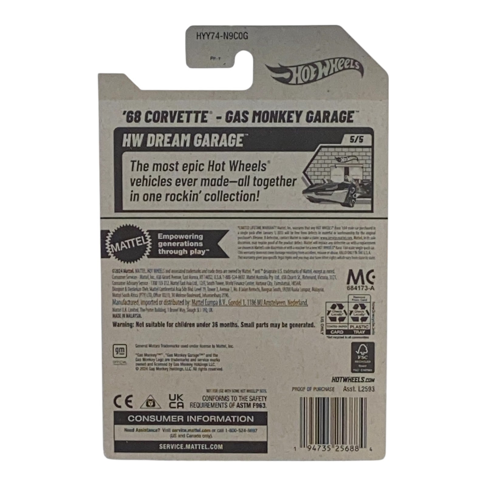 Hot Wheels '68 Corvette - Gas Monkey Garage - HW Dream Garage Series 5/5