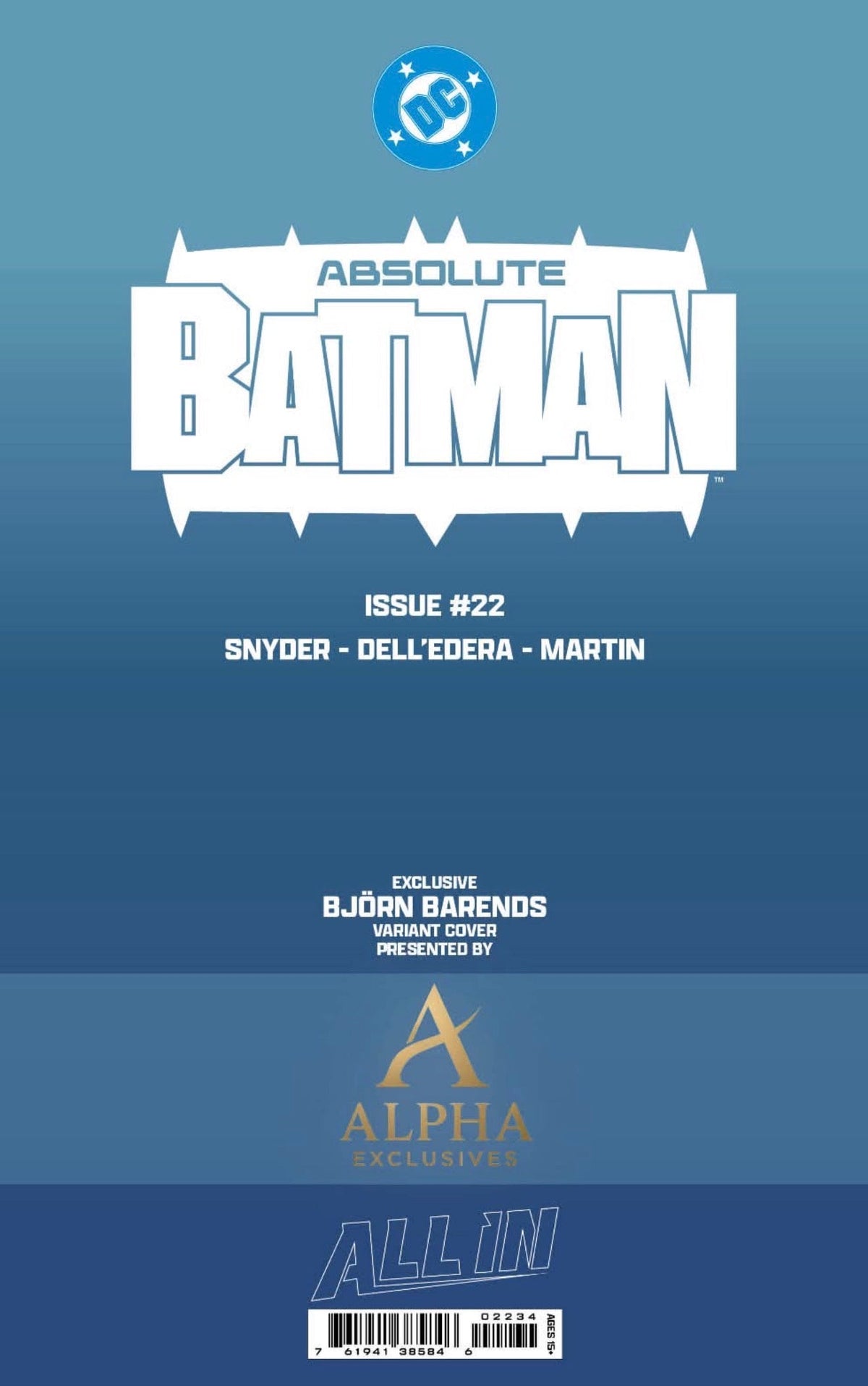 Absolute Batman #22 BJORN BARENDS HeroesCon Exclusive Trade Dress Variant