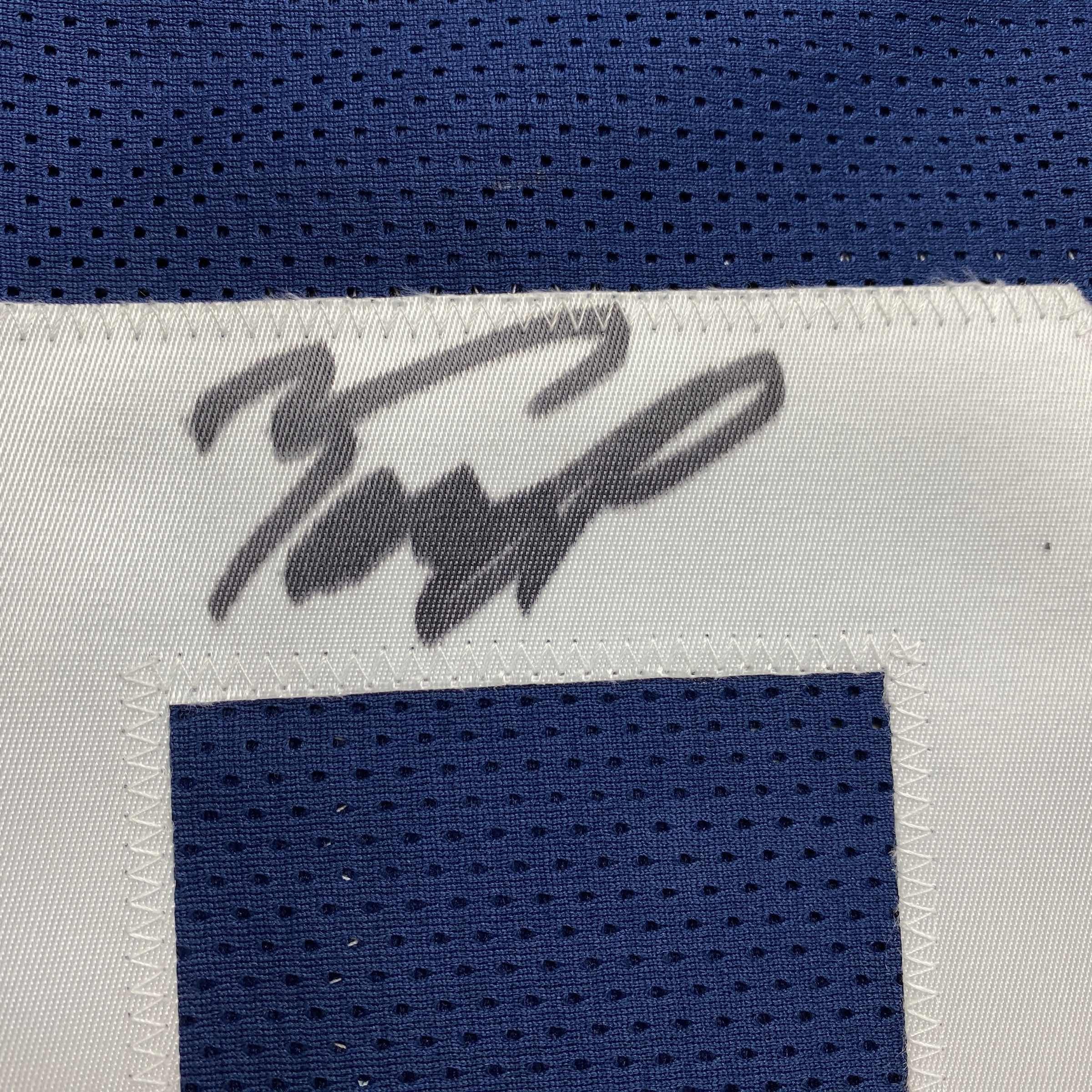 Autographed/Signed Tony Pollard Dallas Thanksgiving Day Football Jersey JSA COA